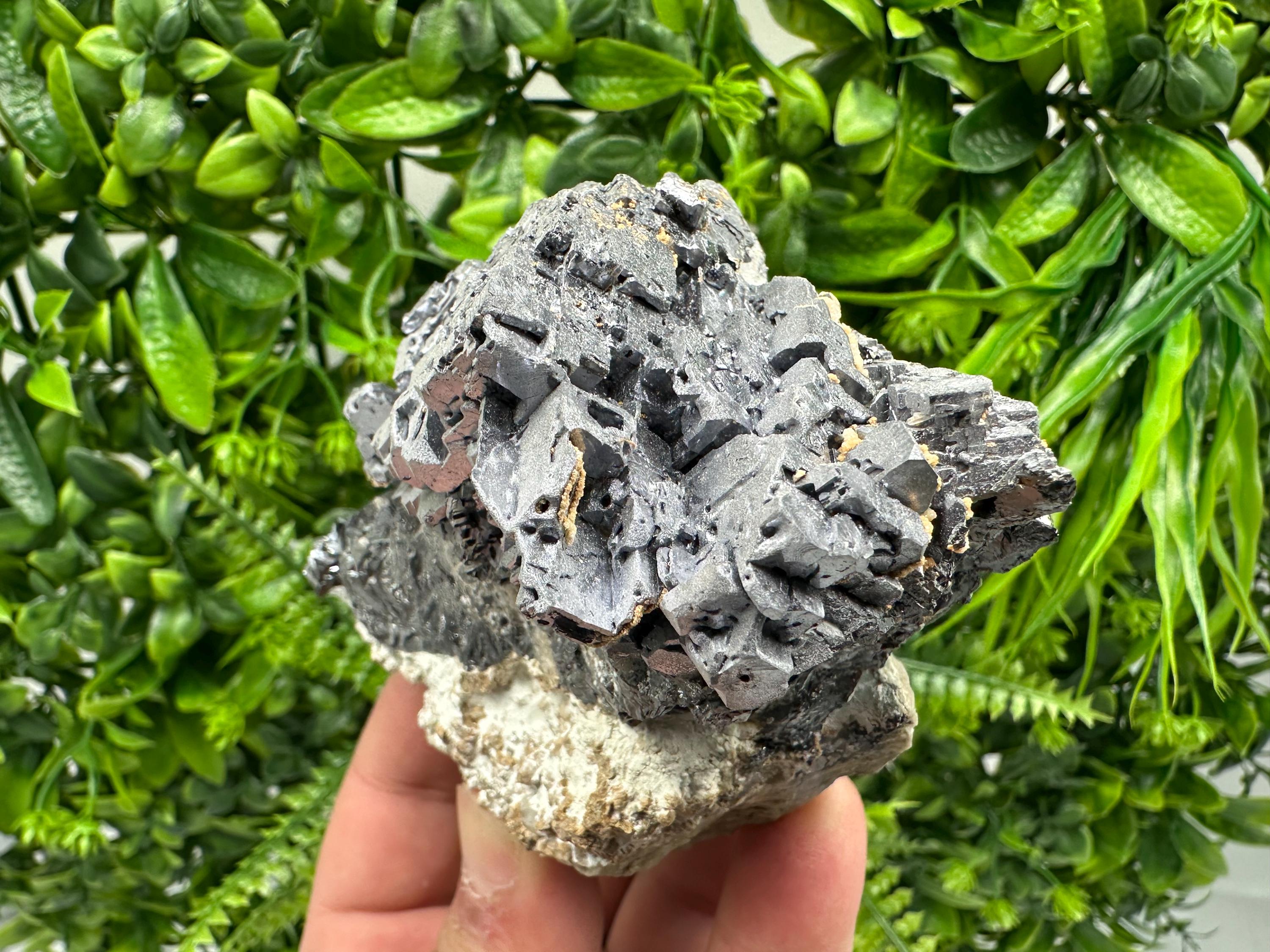 Aesthetic Natural shiny Galena whit Siderite and Quartz from 9 th September mine,Bulgaria,collection specimen,rare galena,Galena cluster