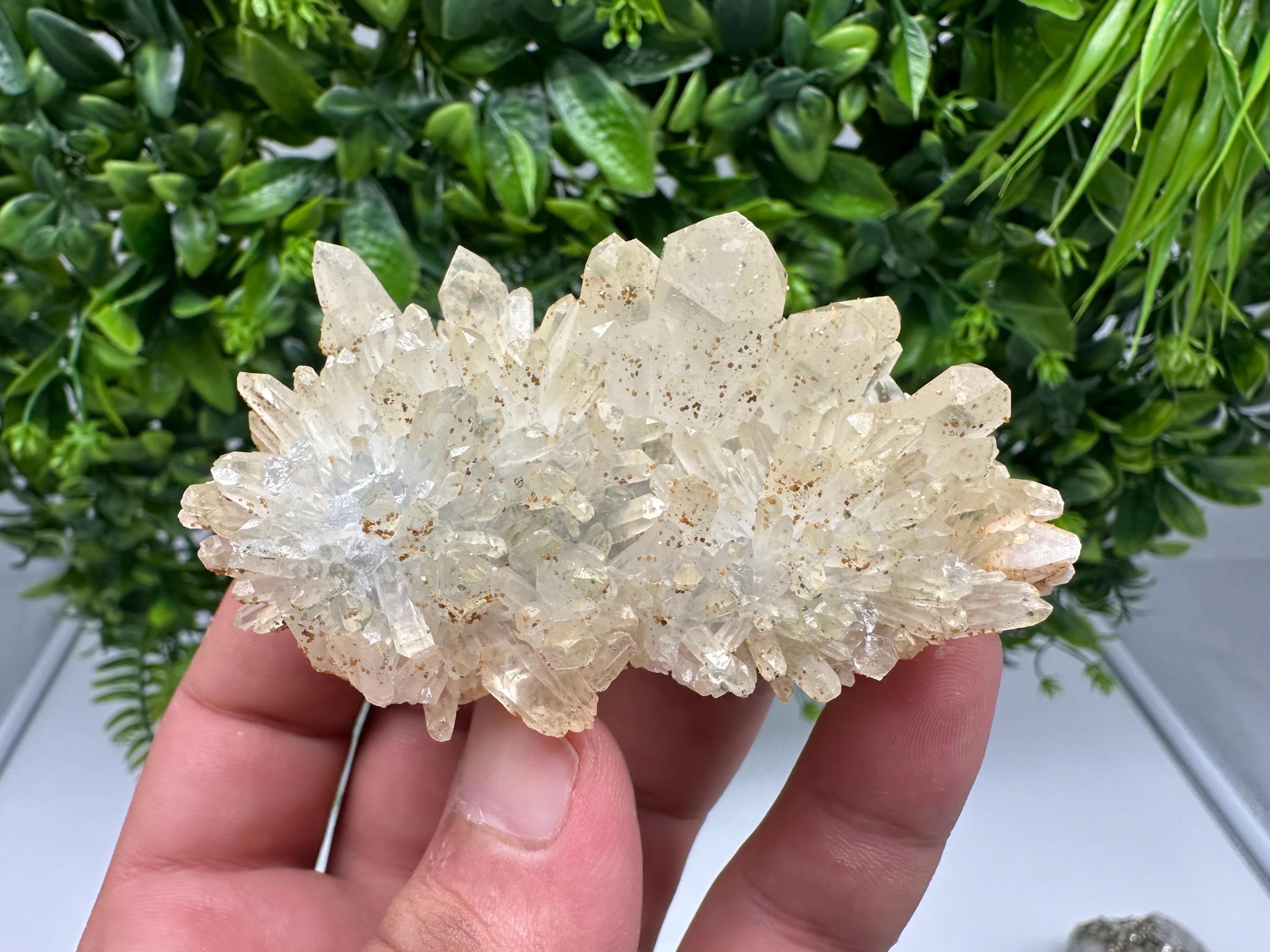 Quartz whit Brown Rhodochrosite from Djurcovo mine,Bulgaria,Quartz,Rhodochrosite cluster,natural mineral,collection crystal,mineral specimen