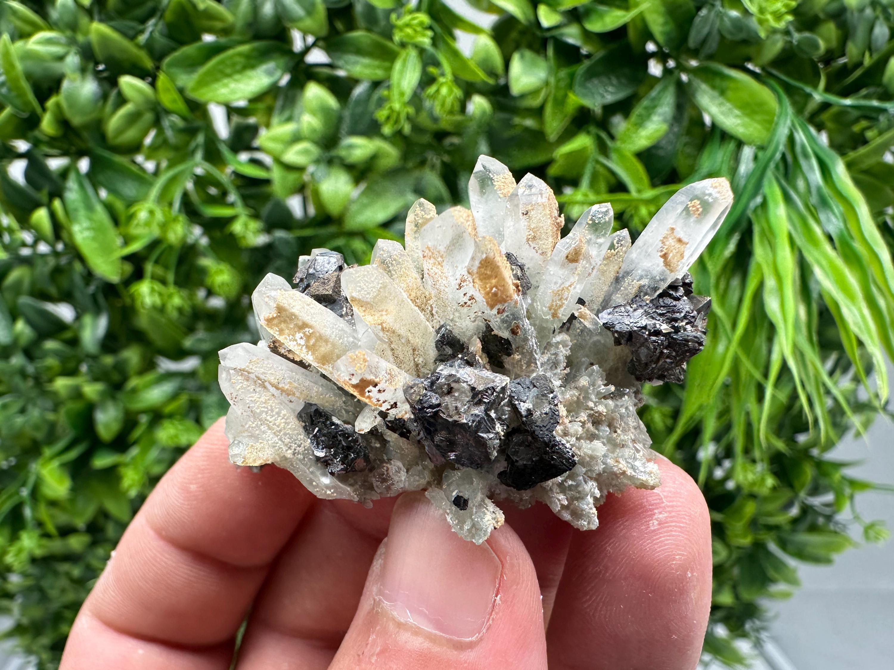 Wonderful Sphalerite Chalcopyrite on Green Quartz whit Hematite feom 9 th September mine,Bulgaria,natural,collection mineral specimen,gift