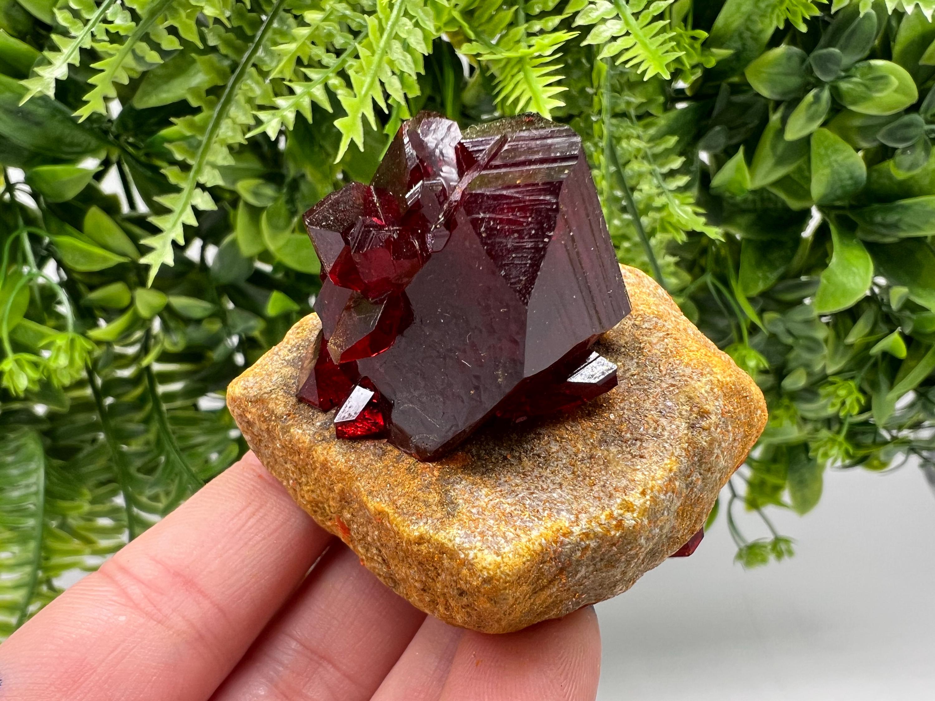 XXL Lab Grown Pruskite Ruby Crystal on Matrix