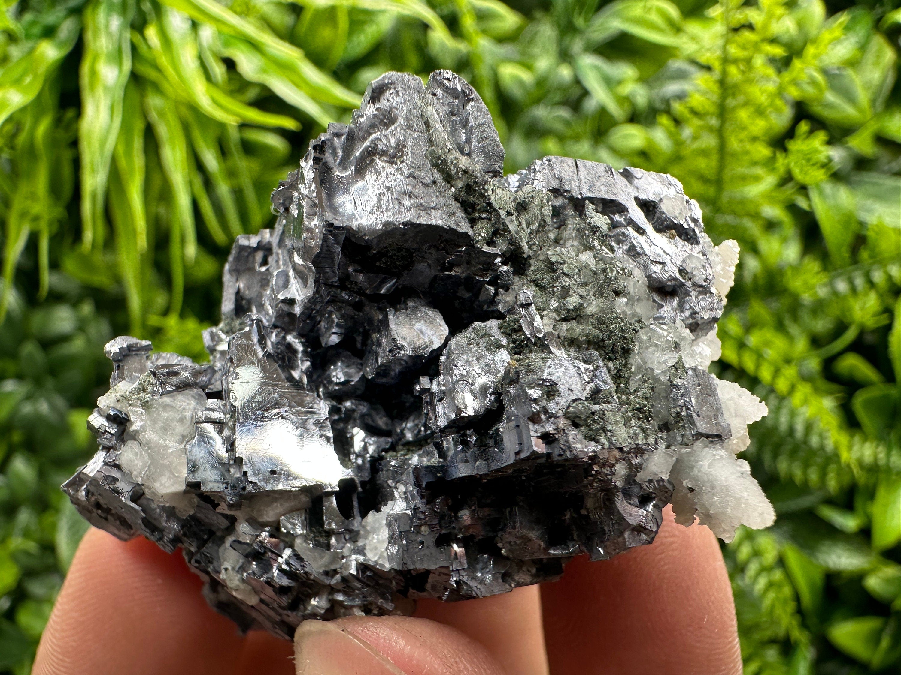 Skeletal Galena, Pyrite, Calcite Mineral Specimen, Bulgaria