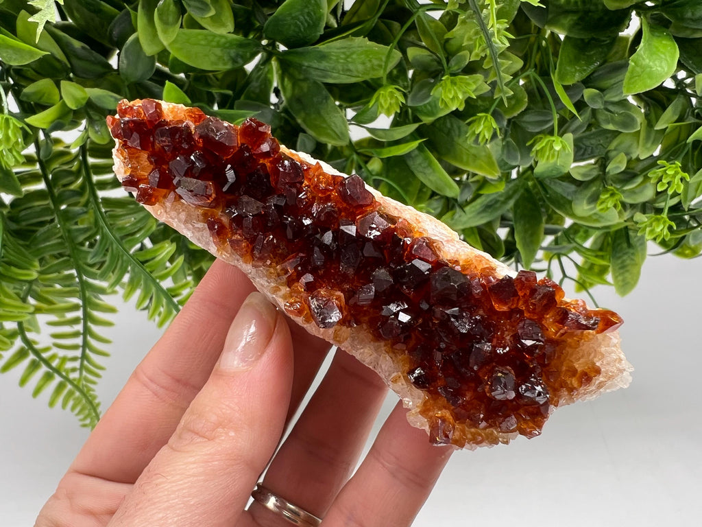 Citrine Crystal with Hematite Inclusions: Natural Phantom Cluster