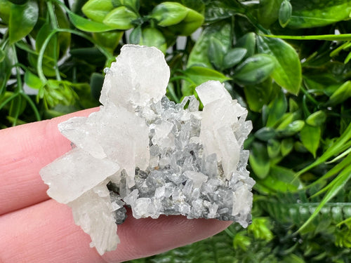 Calcite on Quartz Crystal Cluster - Borieva Mine, Bulgaria