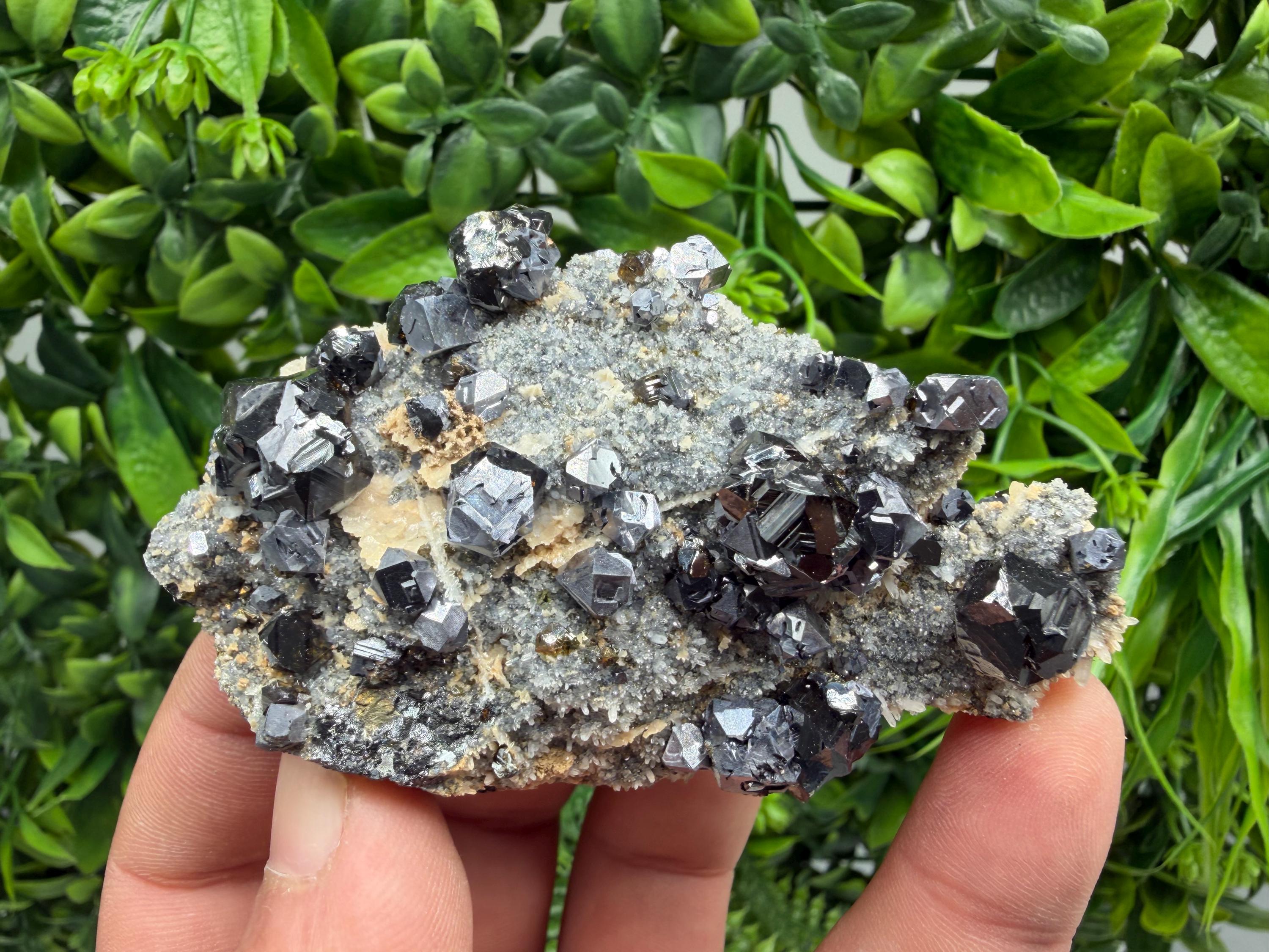 Stunning Gems Sphalerite Cleiopfane on Quartz from Krushev dol mine,Madan,Bulgaria,natural,collectible mineral specimen,home decor stone