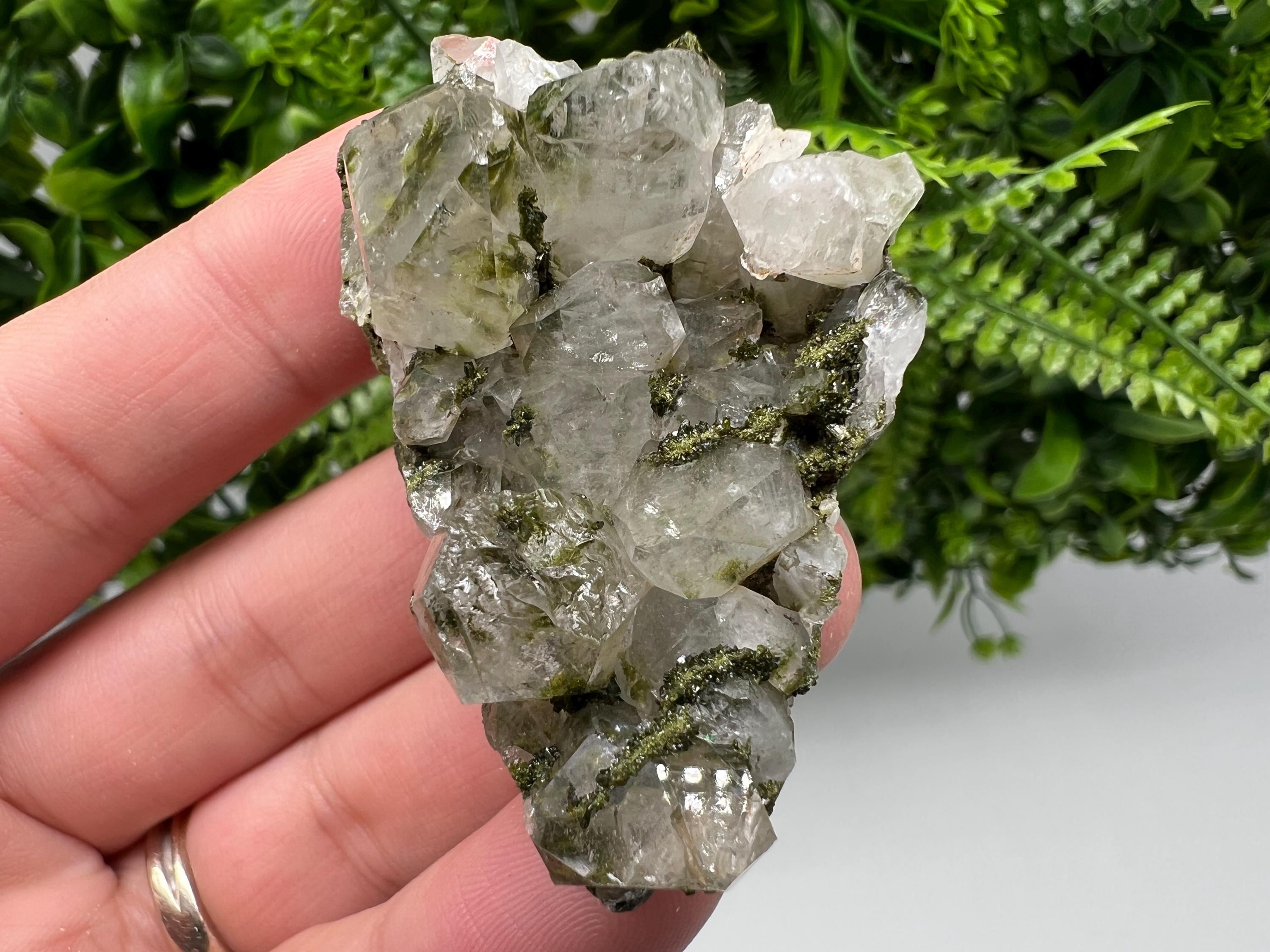 Epidote with Quartz Mineral Specimen, Hakkari Turkey