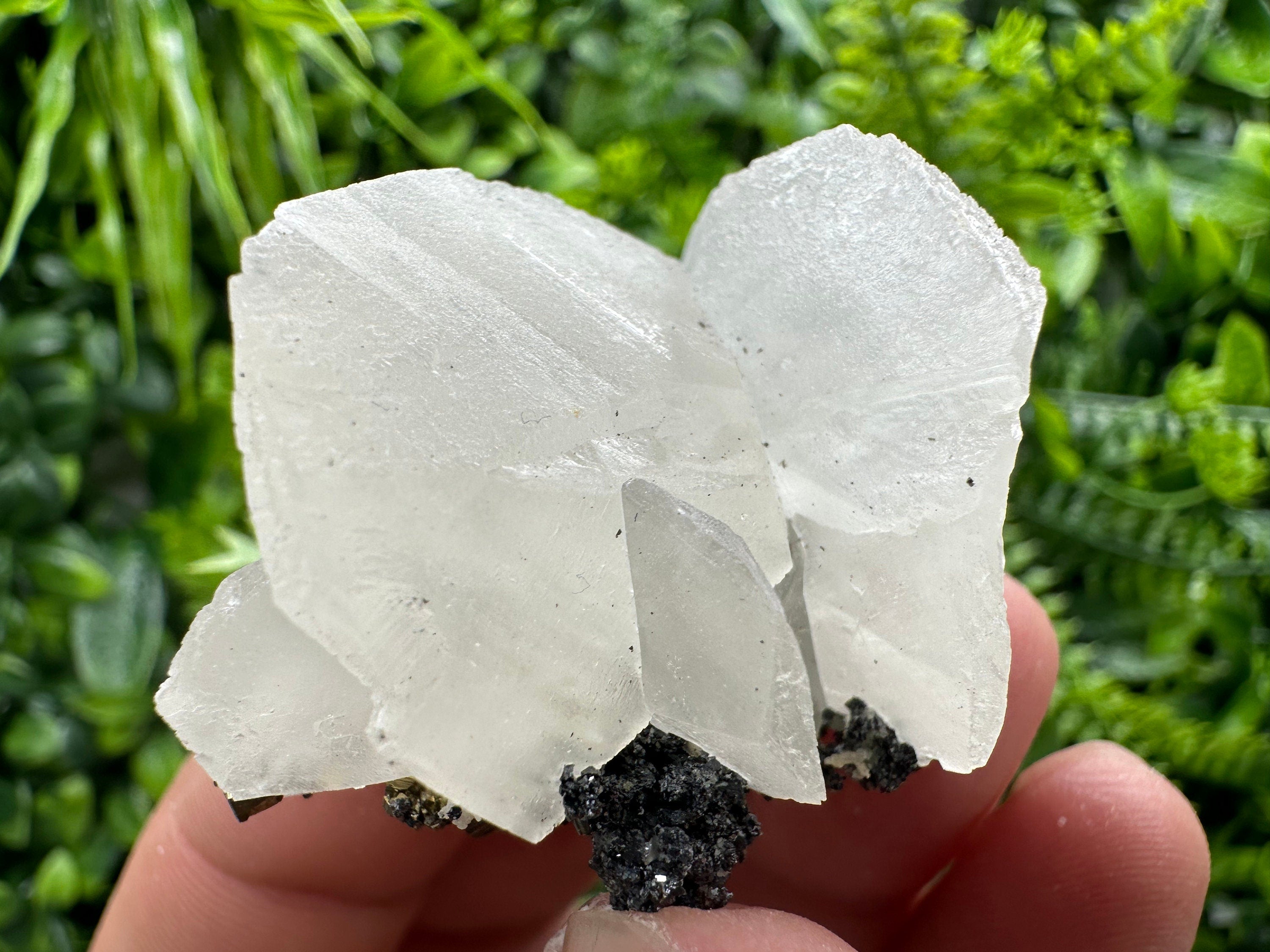 White Calcite on Matrix, Madan Bulgaria Crystal Mineral