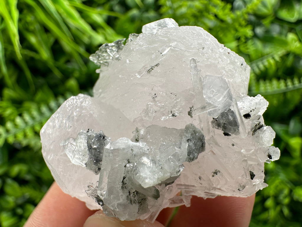 Fluorescent Calcite with Quartz, Borieva Mine, Bulgaria, Mineral Specimen