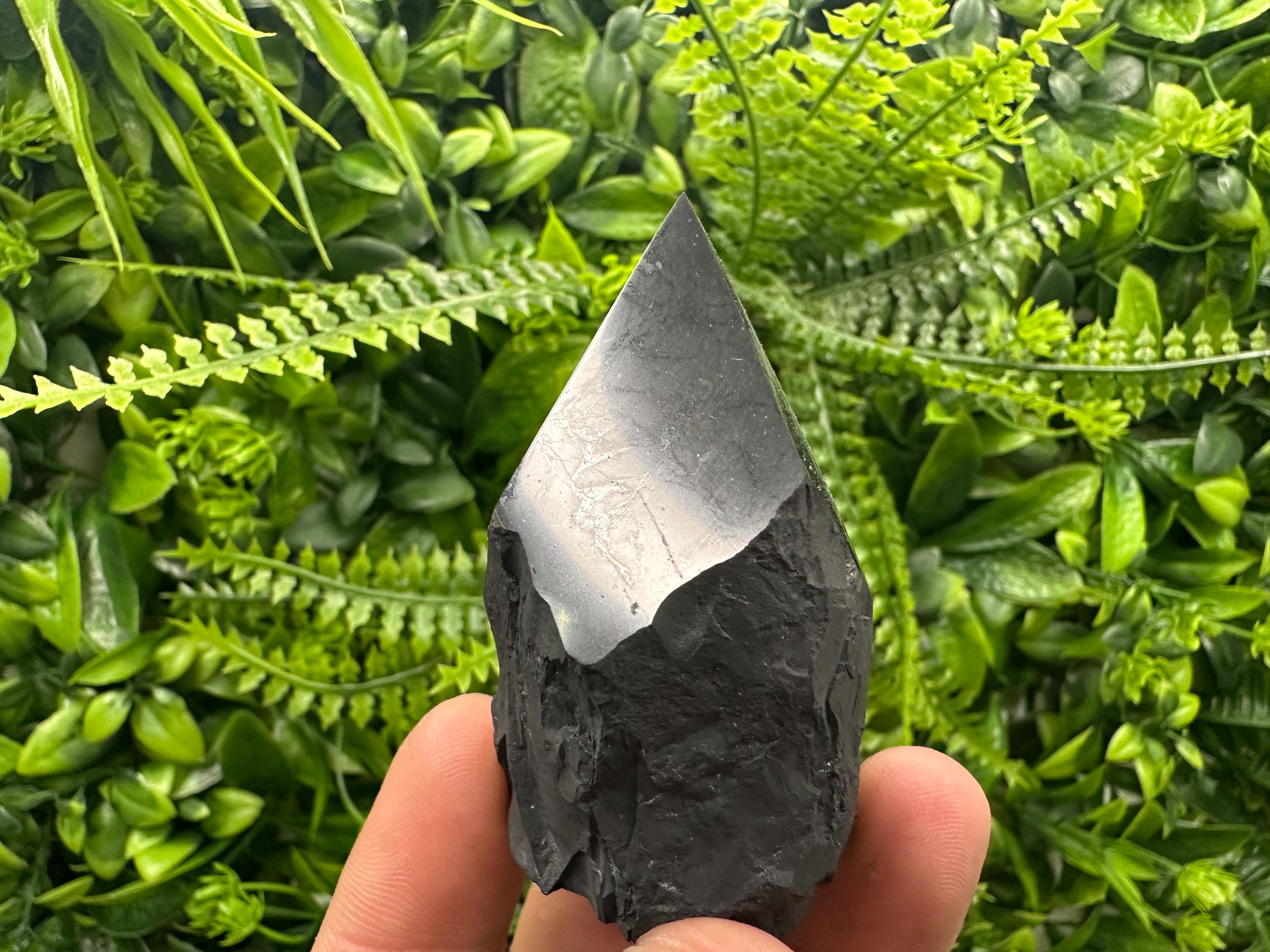 Polished Shungite Crystal: EMF Protection Stone (5cm)