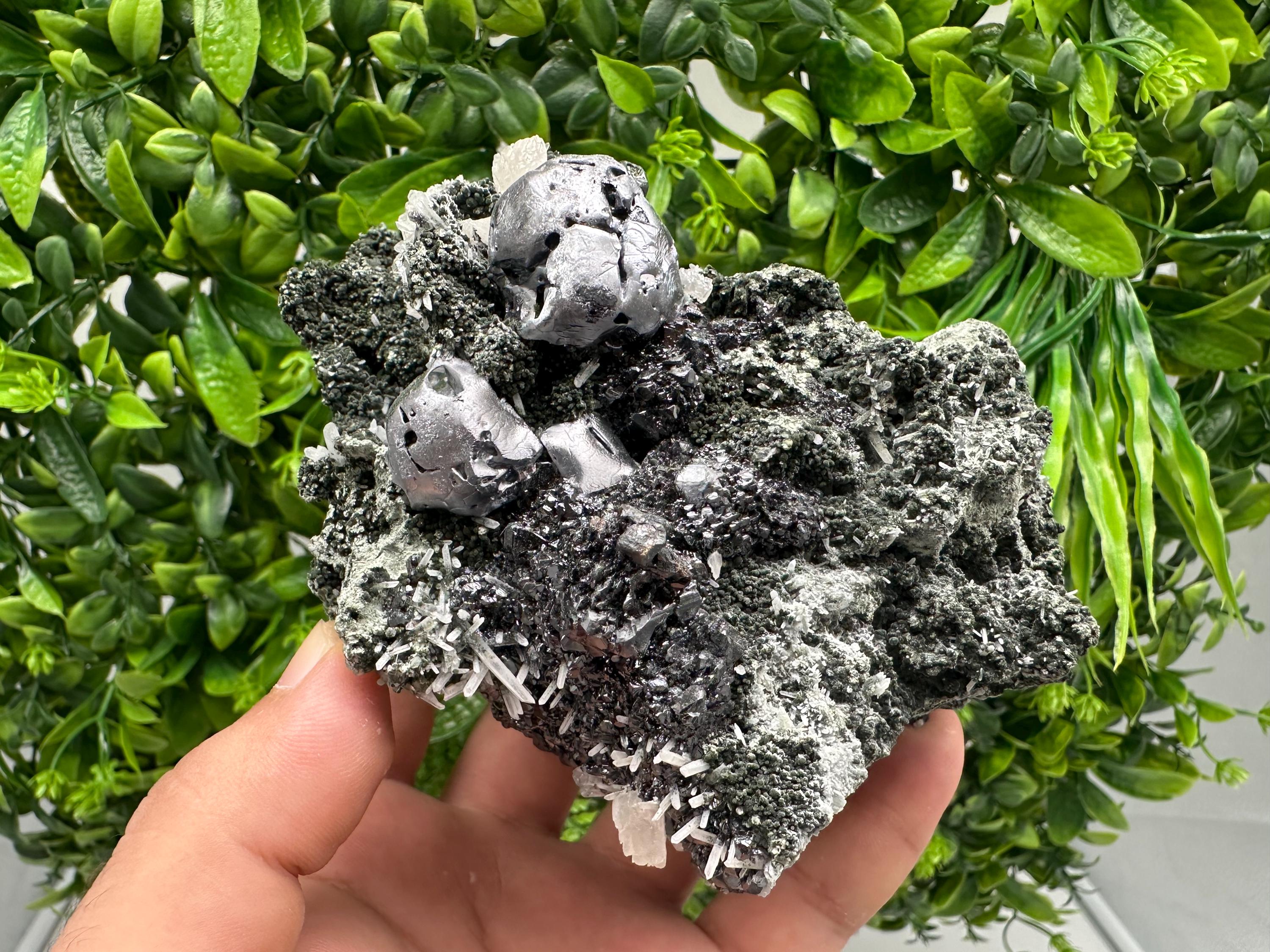 Galena Sphalerite Calcite on Quartz, Borieva Mine Bulgaria