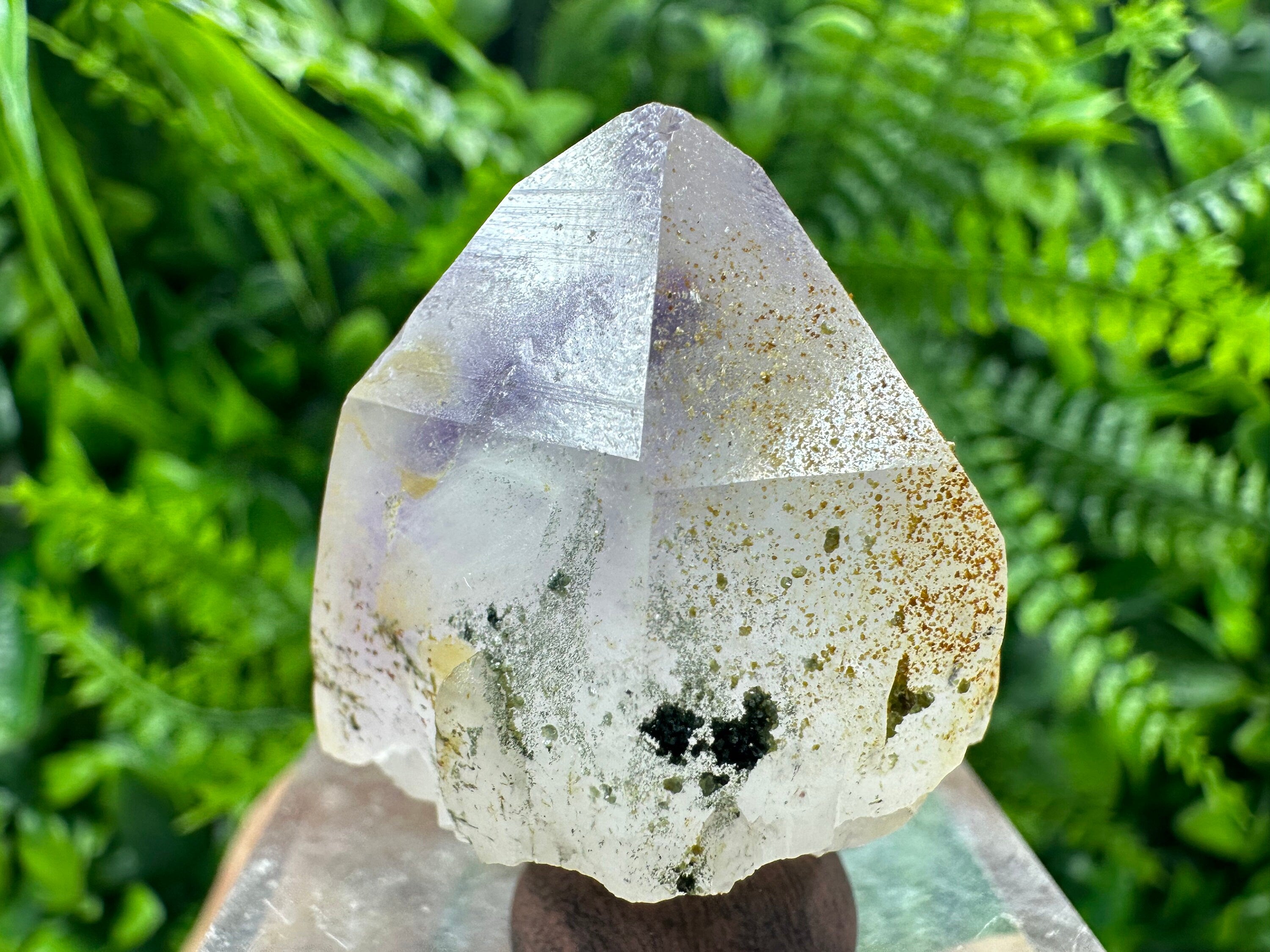Amethyst Phantom Quartz with Chalcedony and Chlorite Inclusions