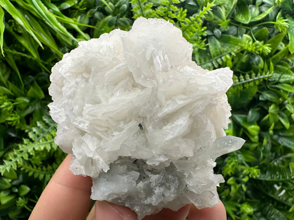 UV Calcite on Chlorite Matrix: Natural Mineral Specimen, Borieva Mine