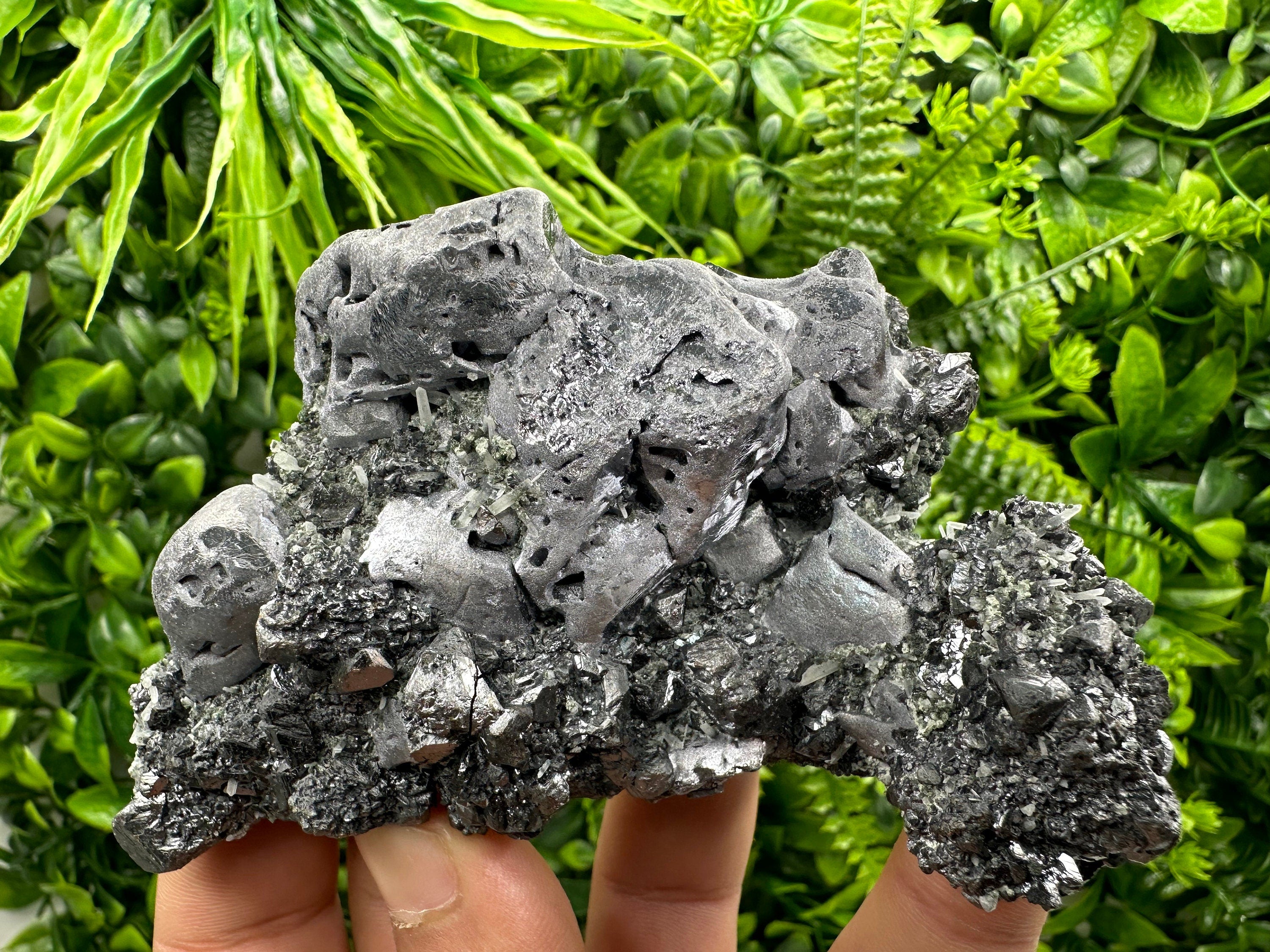 Galena on Sphalerite & Quartz: Natural Crystal Souvenir, Borieva Mine