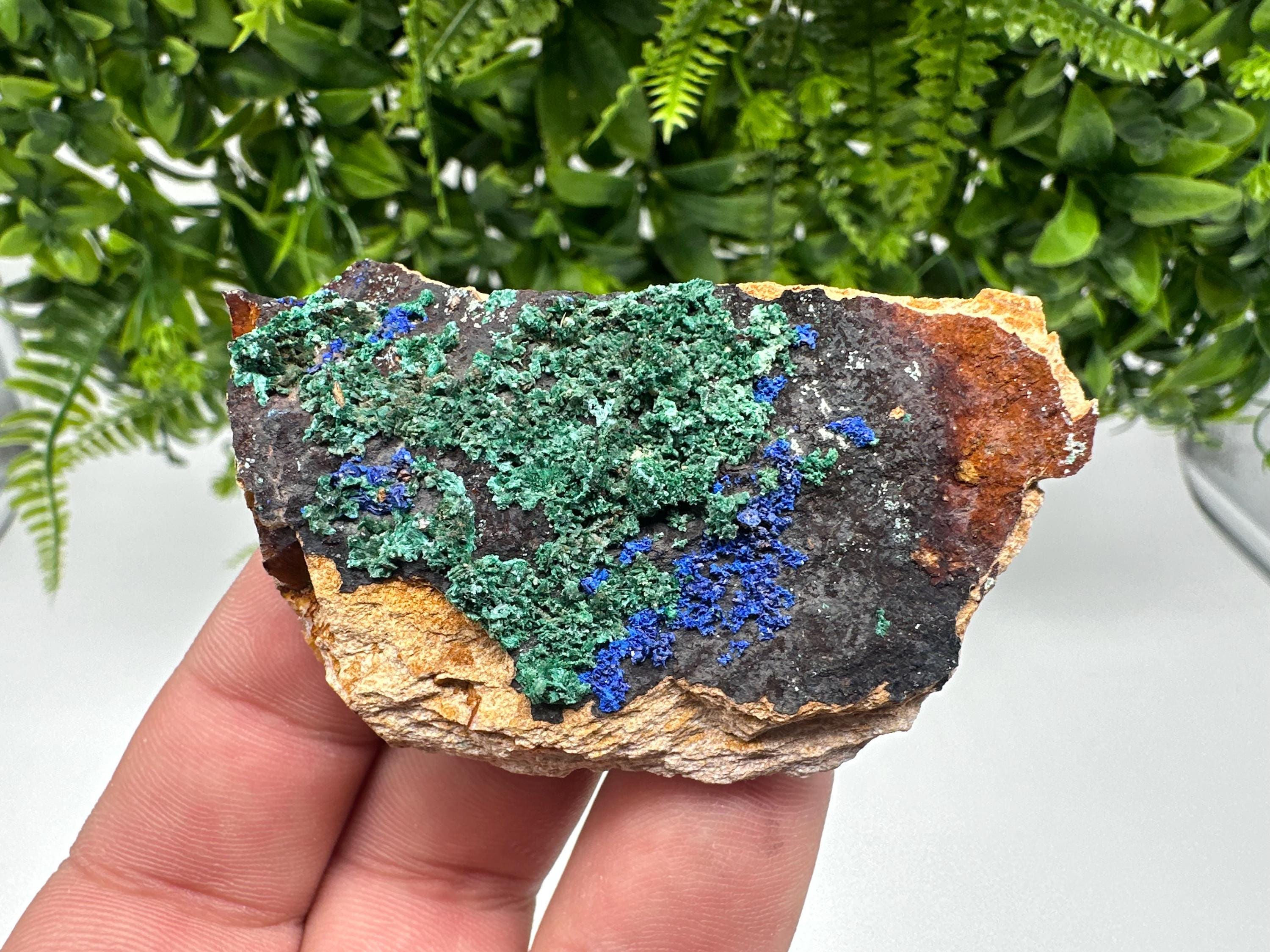 Moroccan Azurite Malachite Specimen: Rare Crystal Mineral Decor