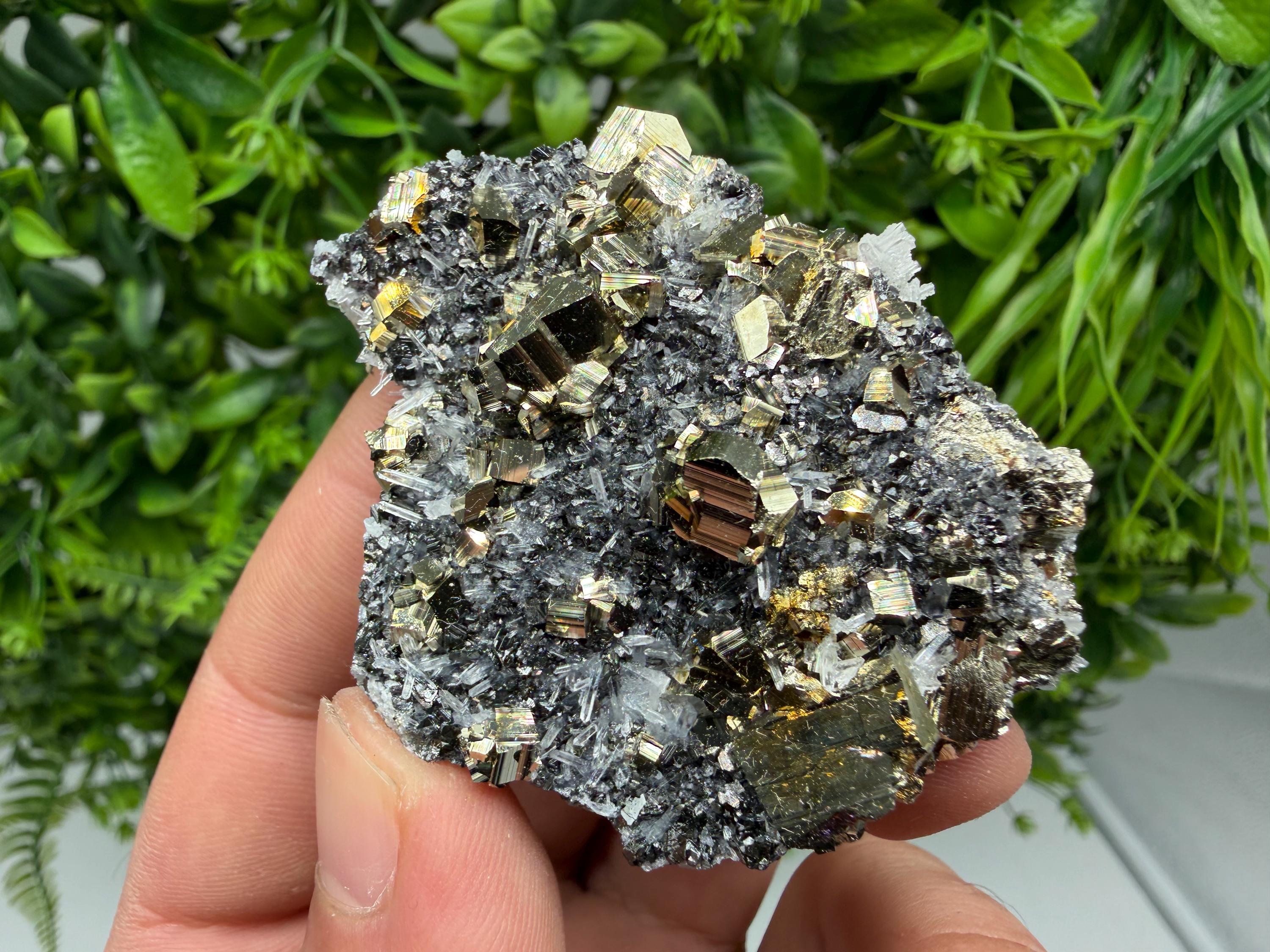 Pyrite Sphalerite Quartz  Mineral Specimen, Krushev dol Mine