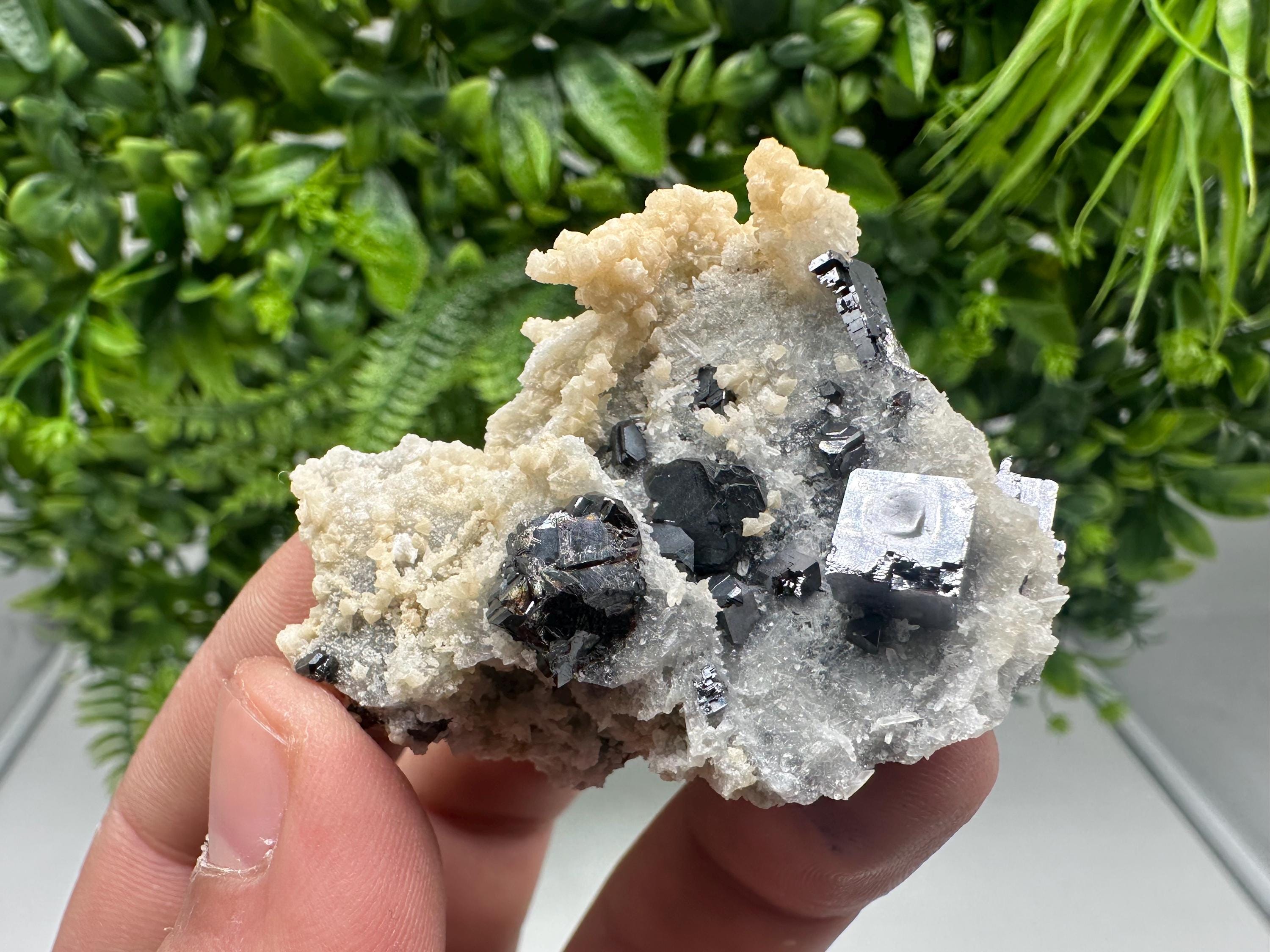 Collected Skeletal GALENA,Sphalerite,Quartz,Calcite from Krushev dol mine,Madan,Bulgaria,natural,collectible mineral specimen home decor