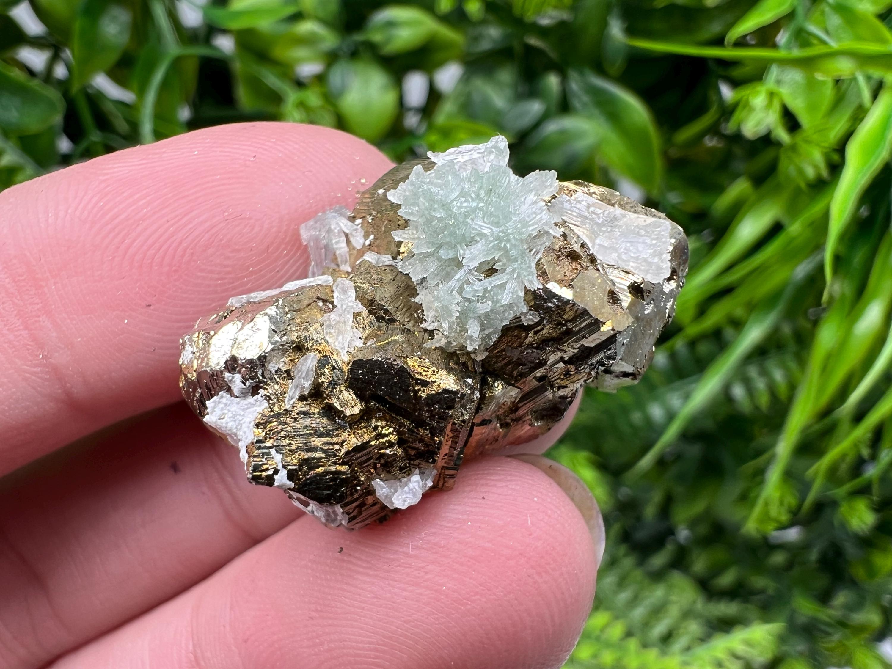 Wonderful Rainbow Pyrite whit Calcite,natural minerals souvenir Crystal,collection stone,rare minerals,home decor,Borieva Bulgaria
