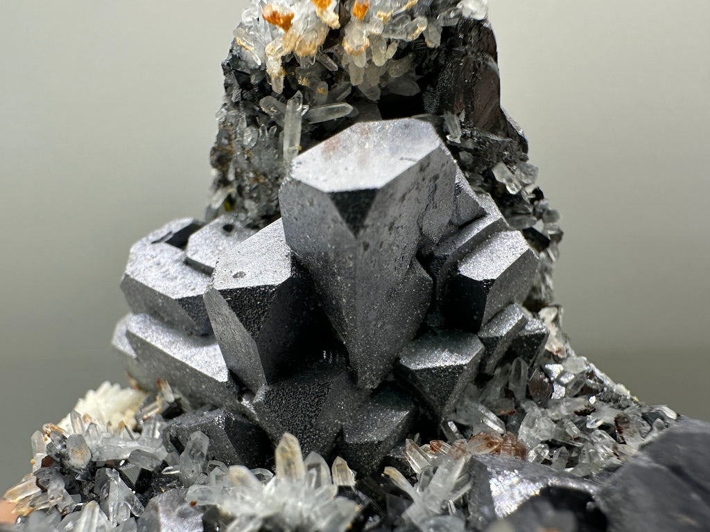Galena Sphalerite Calcite on Quartz Specimen, Bulgaria Crystal