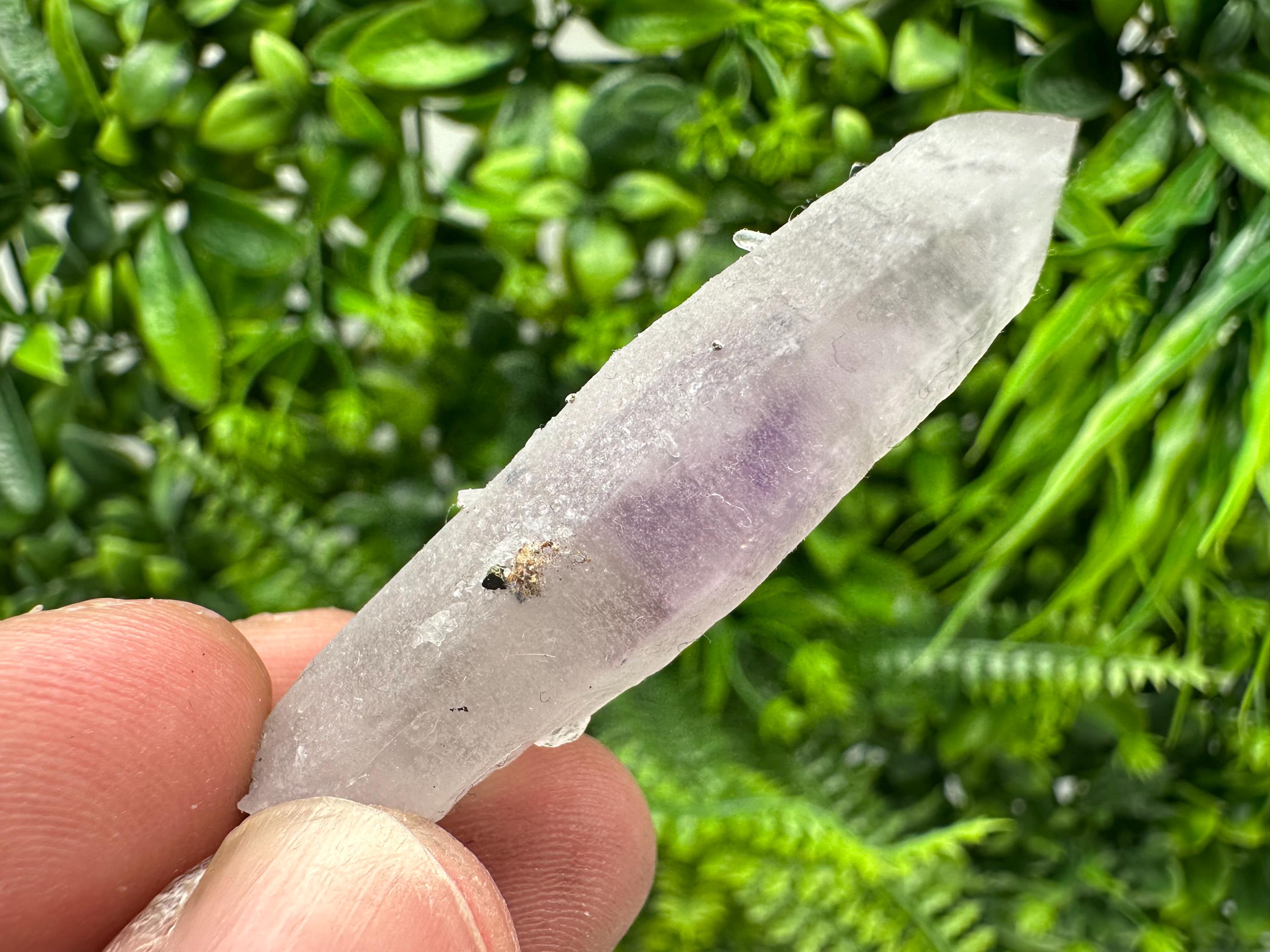 Amethyst Phantom Quartz Crystal with Chalcedony and Chlorite