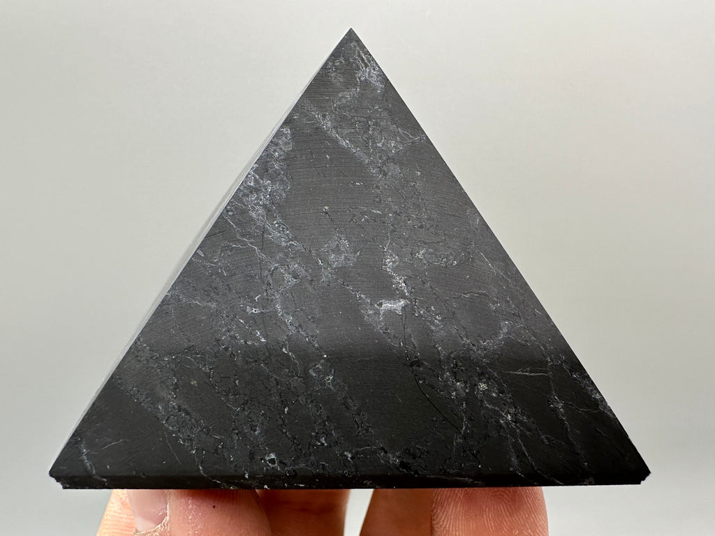 Shungite Pyramid (7cm): EMF & 5G Protection, Healing Crystal
