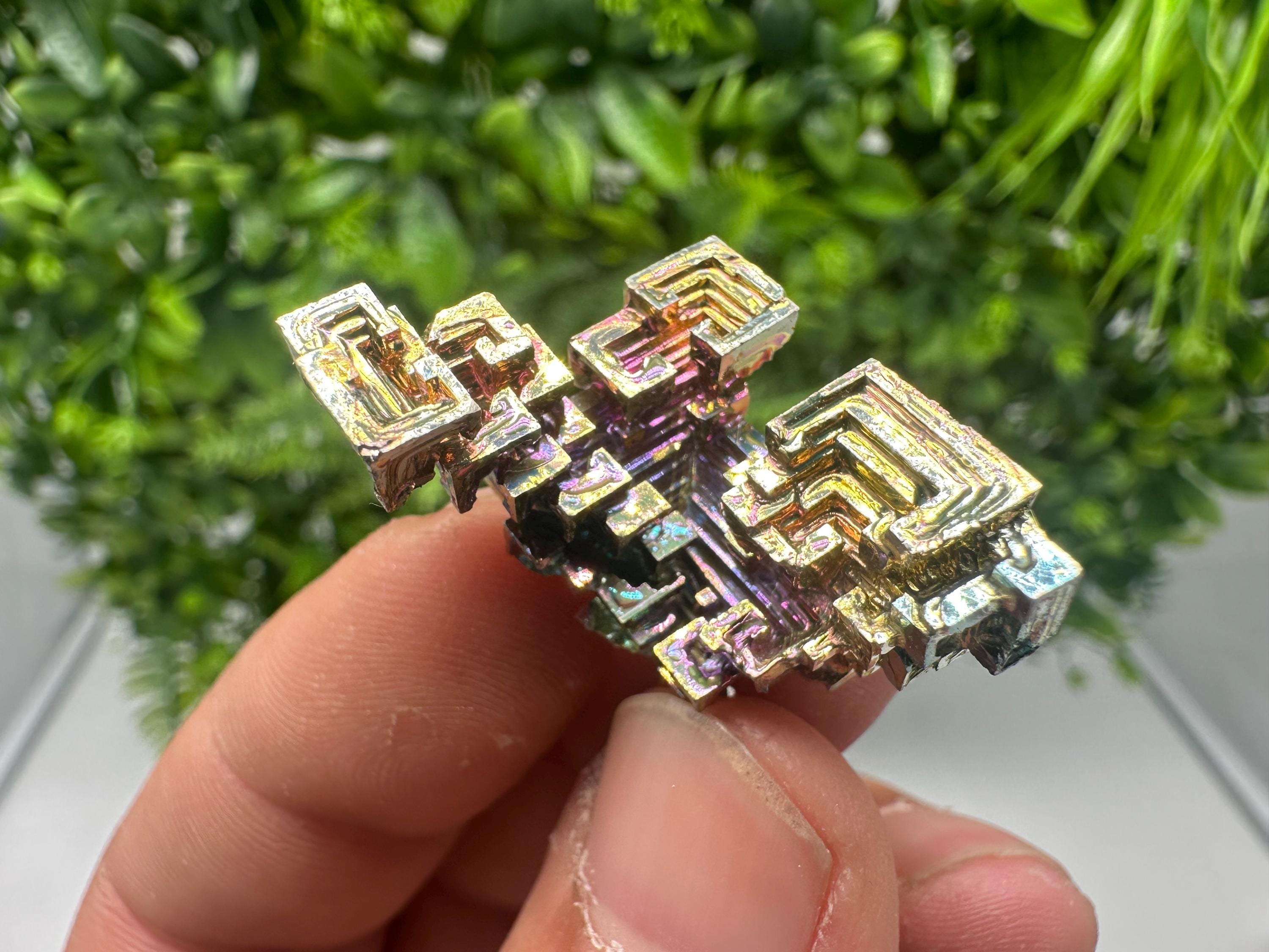 Rainbow Bismuth Crystal: Rare Gemstone Collection Piece