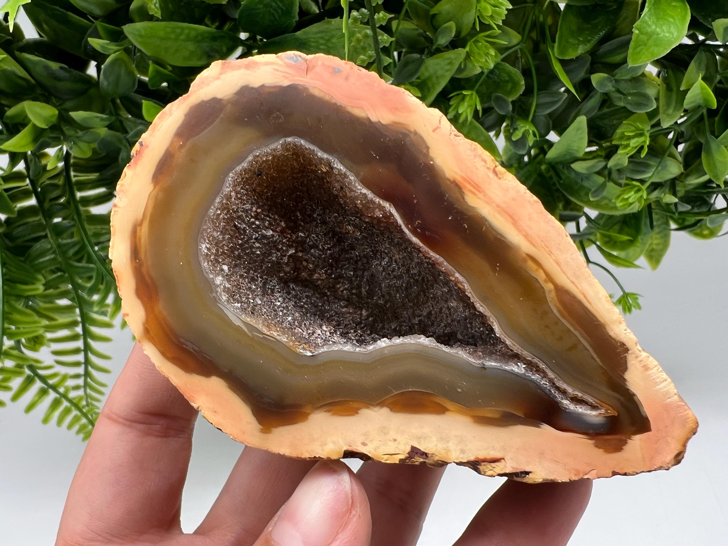 Natural Druzy Agate Geode, Quartz Crystal