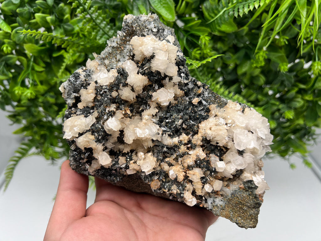 Wonderful Calcite on Quartz white Sphalerite, from Borieva mine,Bulgaria,natural,collection mineral specimen,Home decor crystal,gift,healing