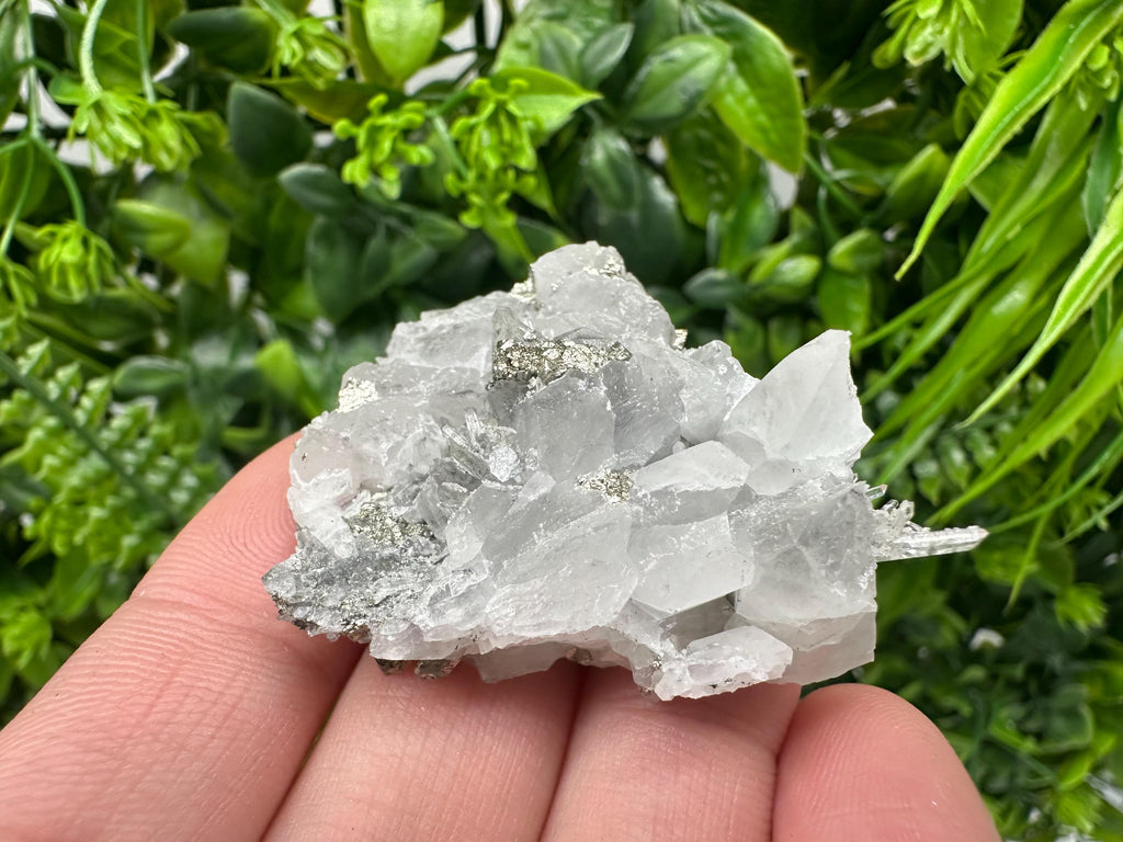 Pyrite on Green Quartz Mineral Specimen, Bulgaria Home Decor Stone