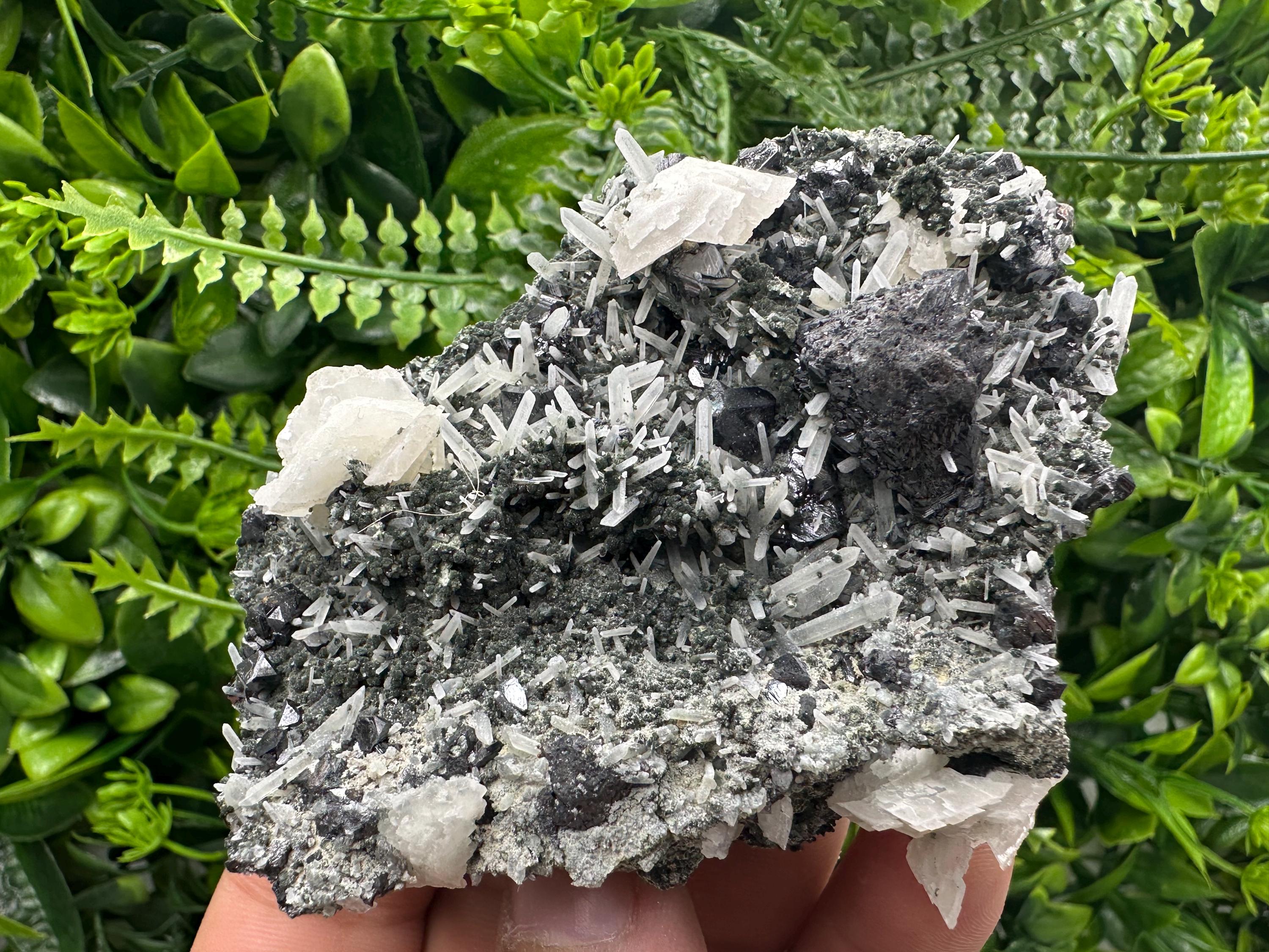 Sphalerite on Quartz Cluster, Borieva Mine Mineral Specimen