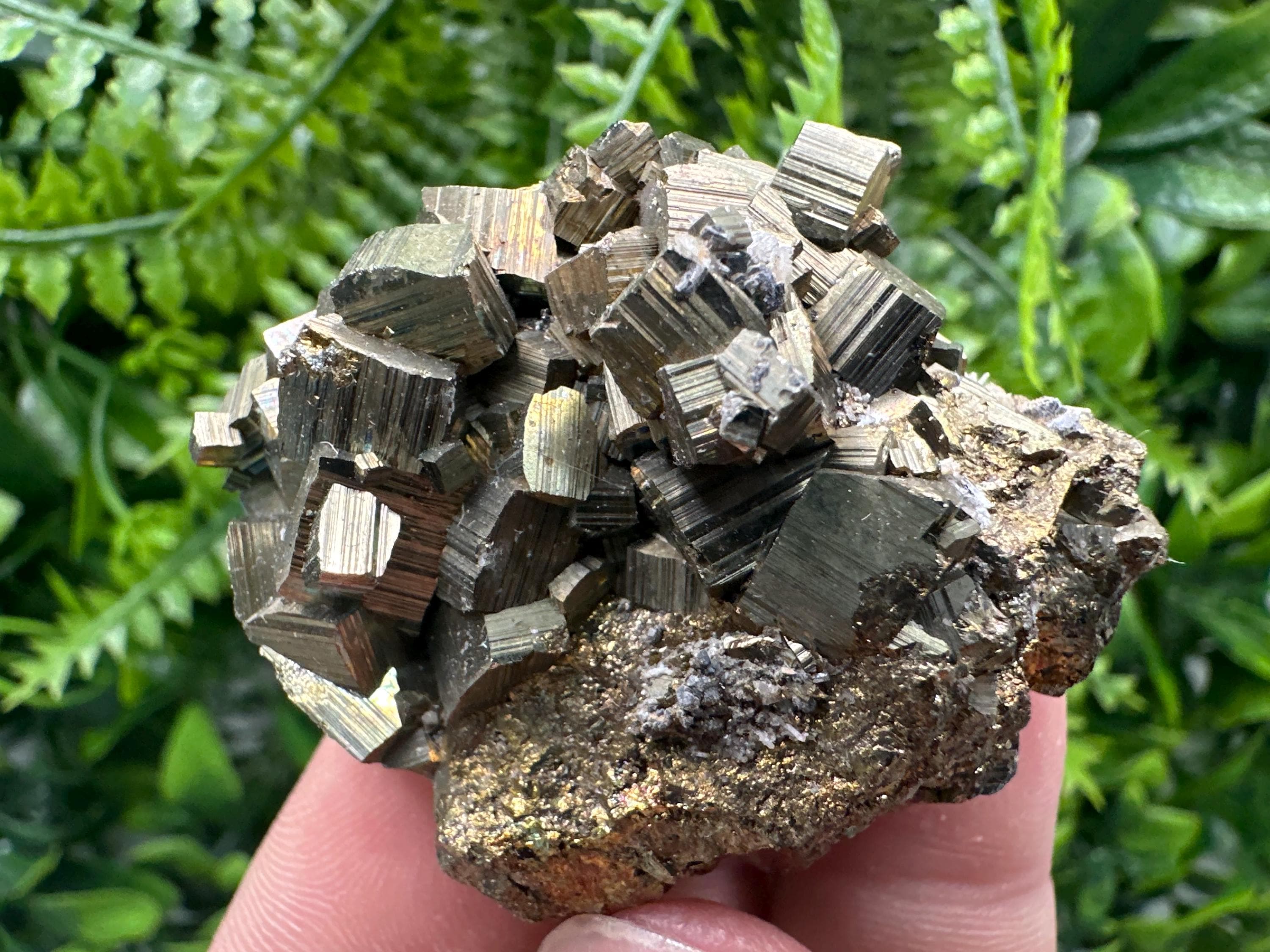 Rainbow Pyrite Cluster from Bulgaria: Home Decor Gift