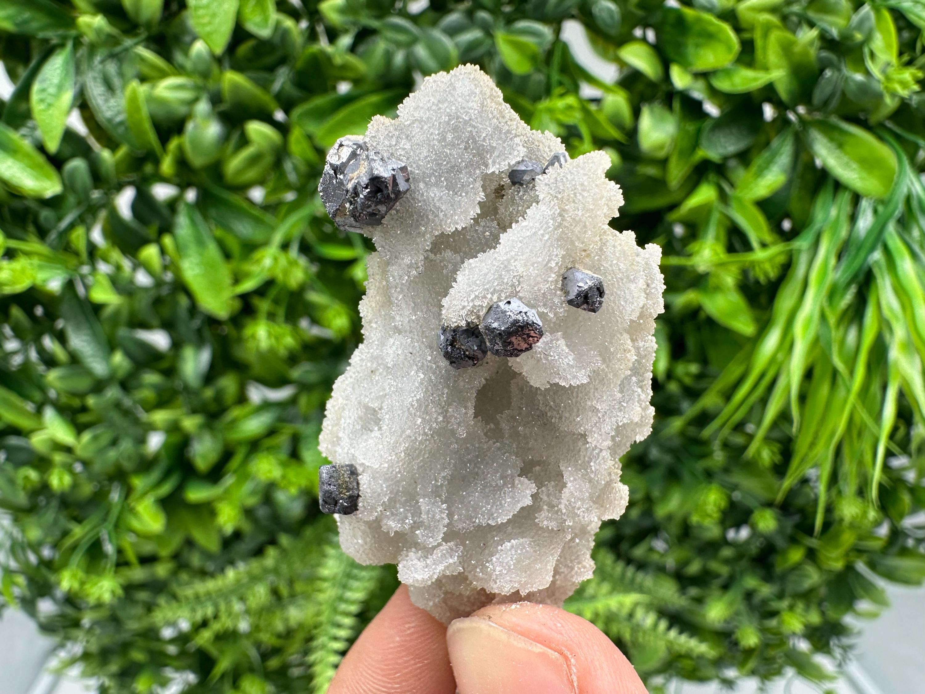 Rare Galena on Chalcedony Specimen, Madan Bulgaria Mineral