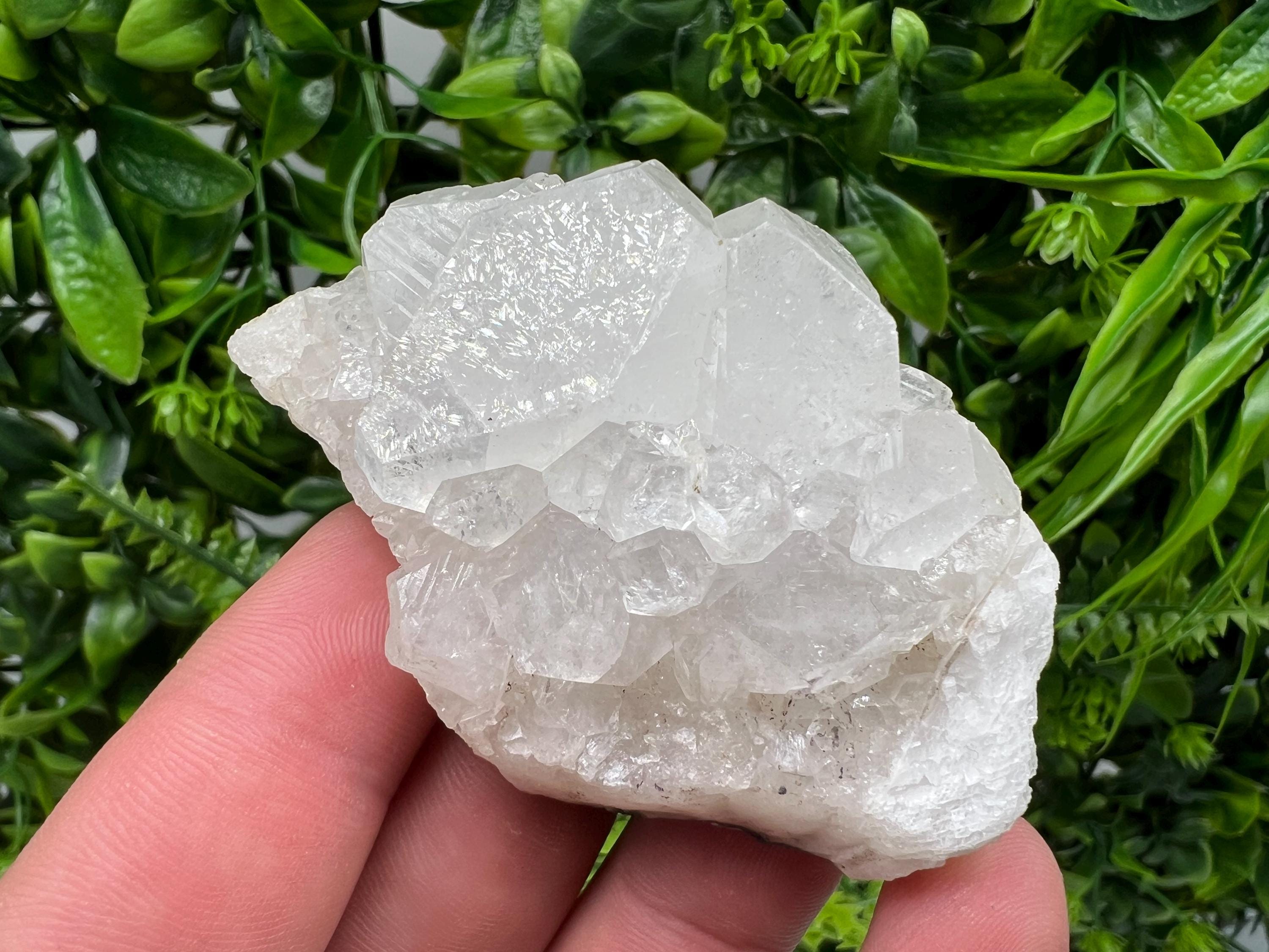 Transparent Apophyllite on Chalcedony, Natural Crystal Mineral Specimen, India