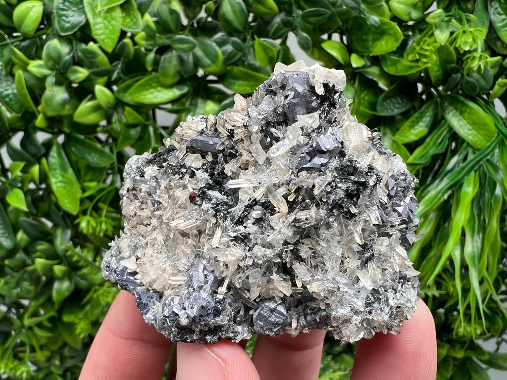 Galena Chalcopyrite on Calcite and Quartz, Bulgaria Mineral Specimen