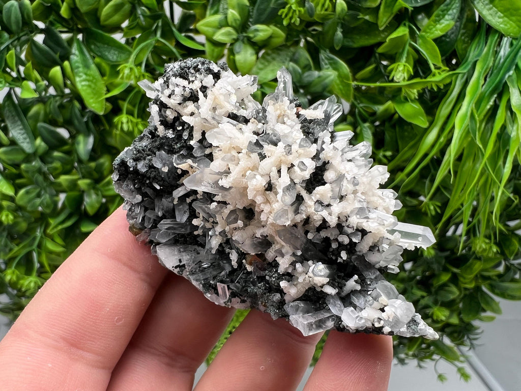 Wonderful Calcite,Quartz on Chlorite matrix,from Borieva mine,Madan,Bulgaria,natural collection mineral specimen,rare crystal,home decor