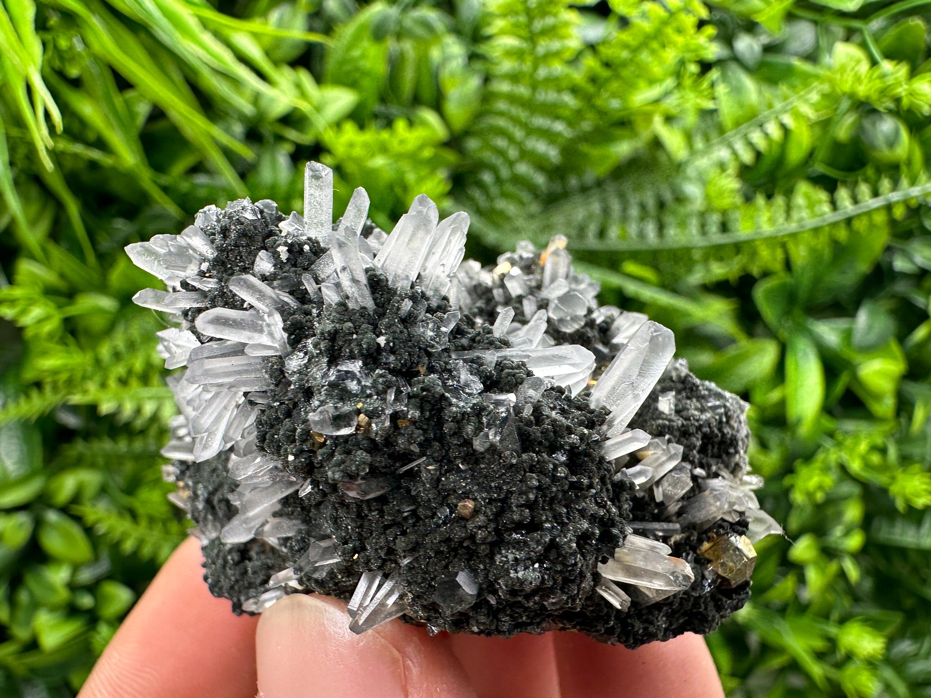 Chlorite Quartz Crystal: Iron Oxide Mineral Specimen, Borieva Bulgaria