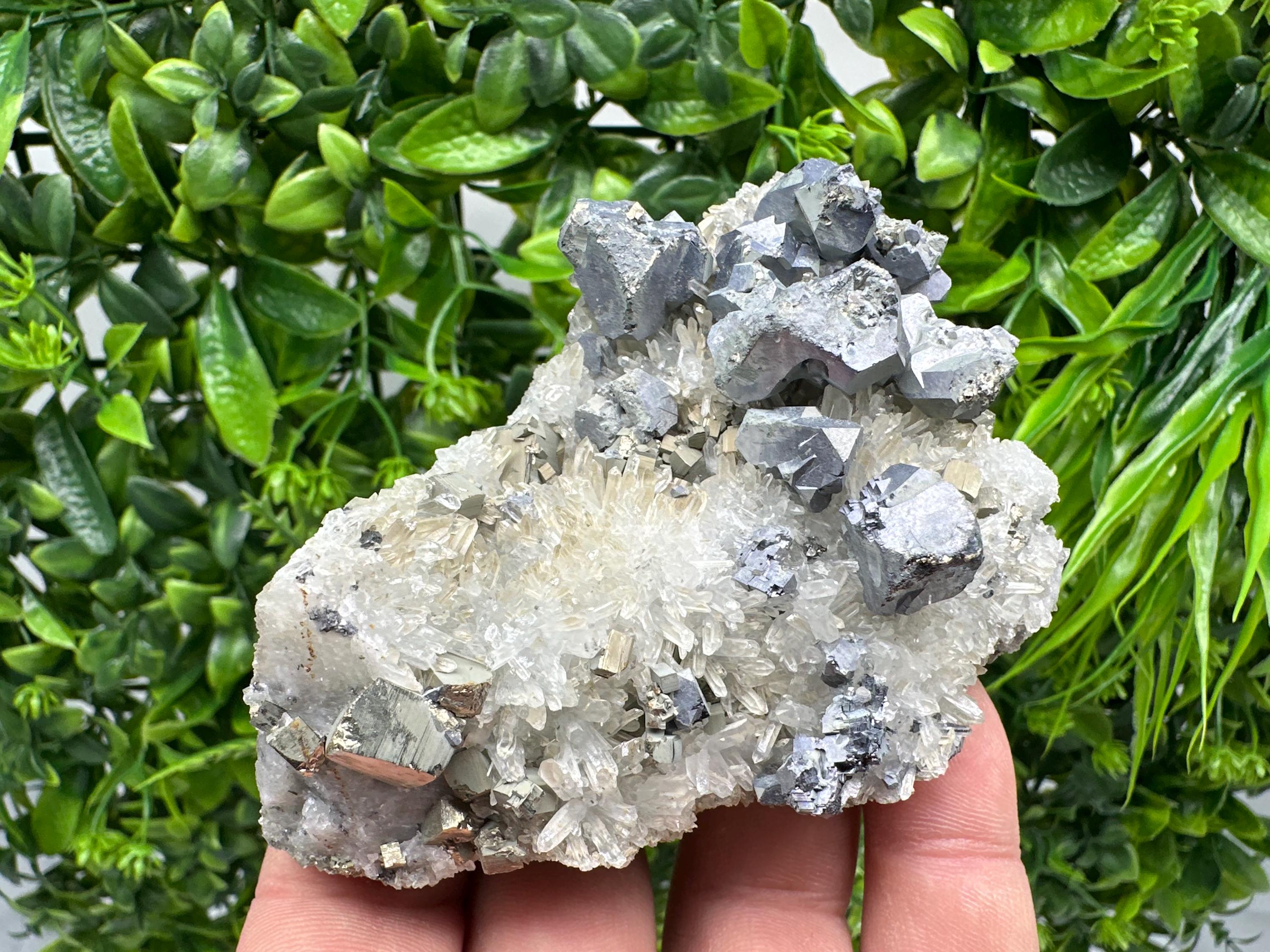 Galena Sphalerite Chalcopyrite Quartz Mineral Specimen: Djurcovo Mine, Bulgaria