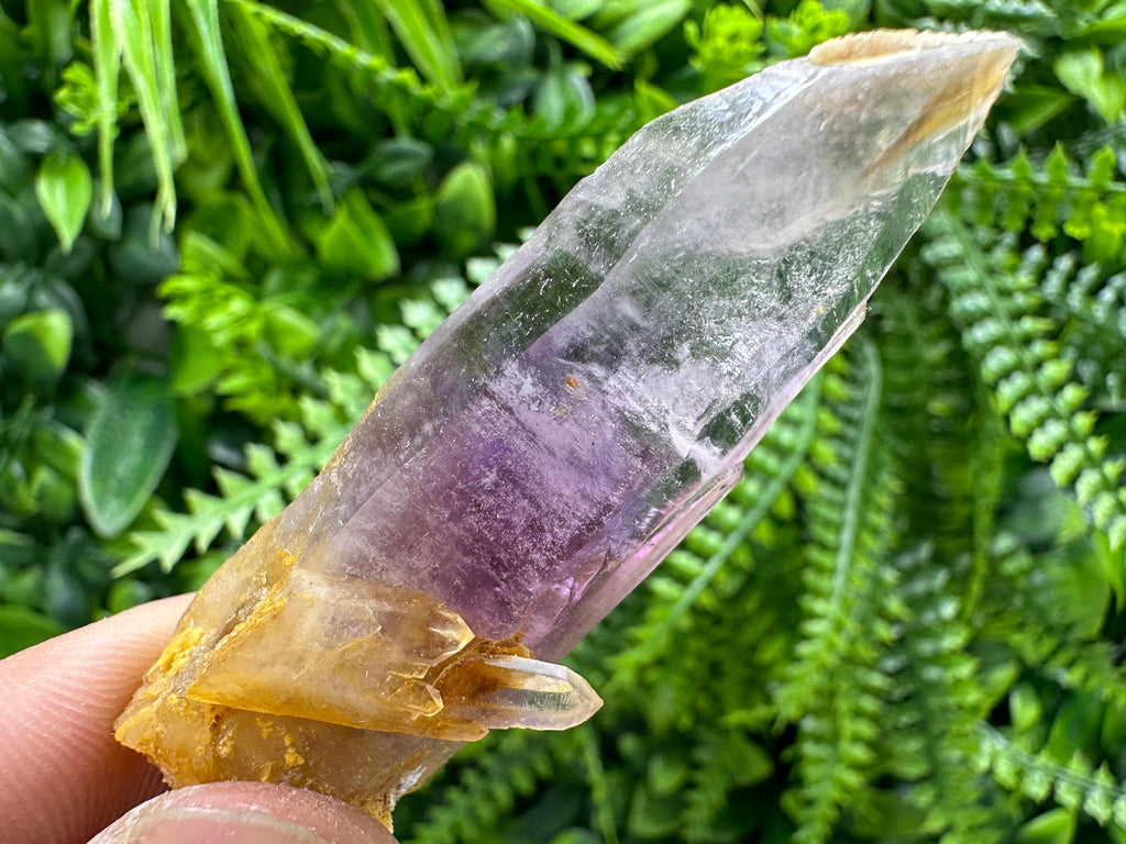 Amethyst Phantom Crystal with Cerussite, Bulgarian Mineral Specimen