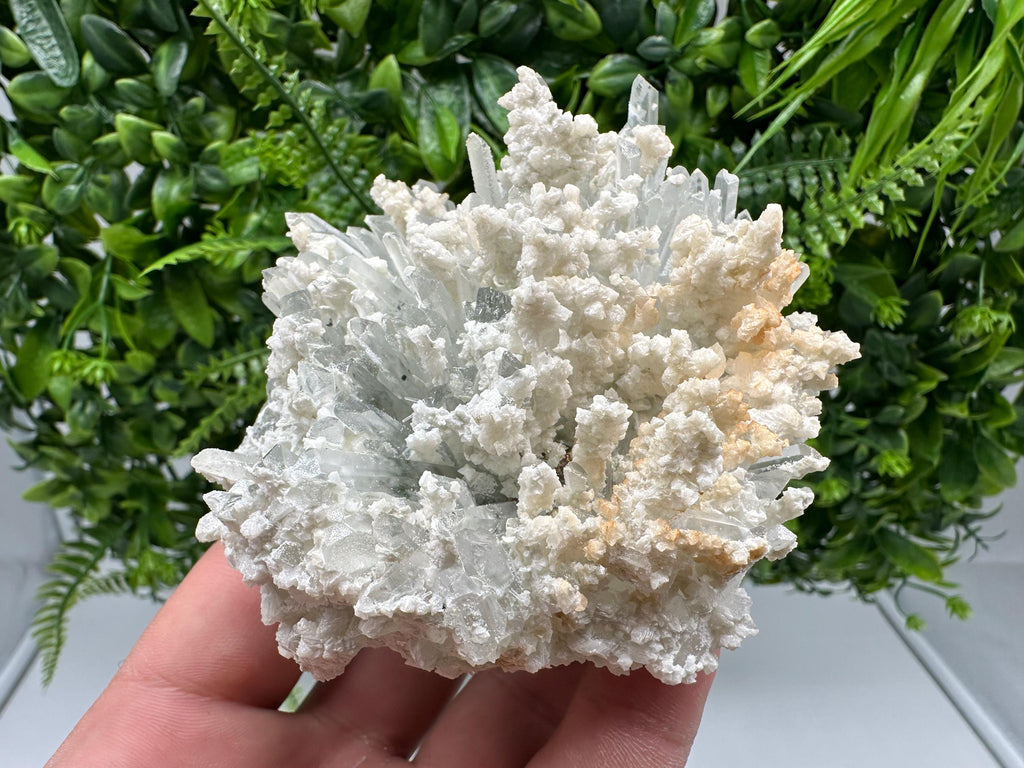 Quartz with Calcite Cluster: Krushev Dol Mine, Bulgaria
