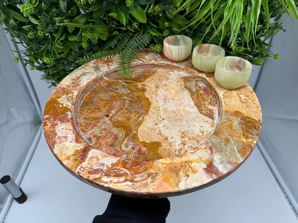 Hand Carved Onyx Bowl – Decorative Stone Dish, Luxury Decor