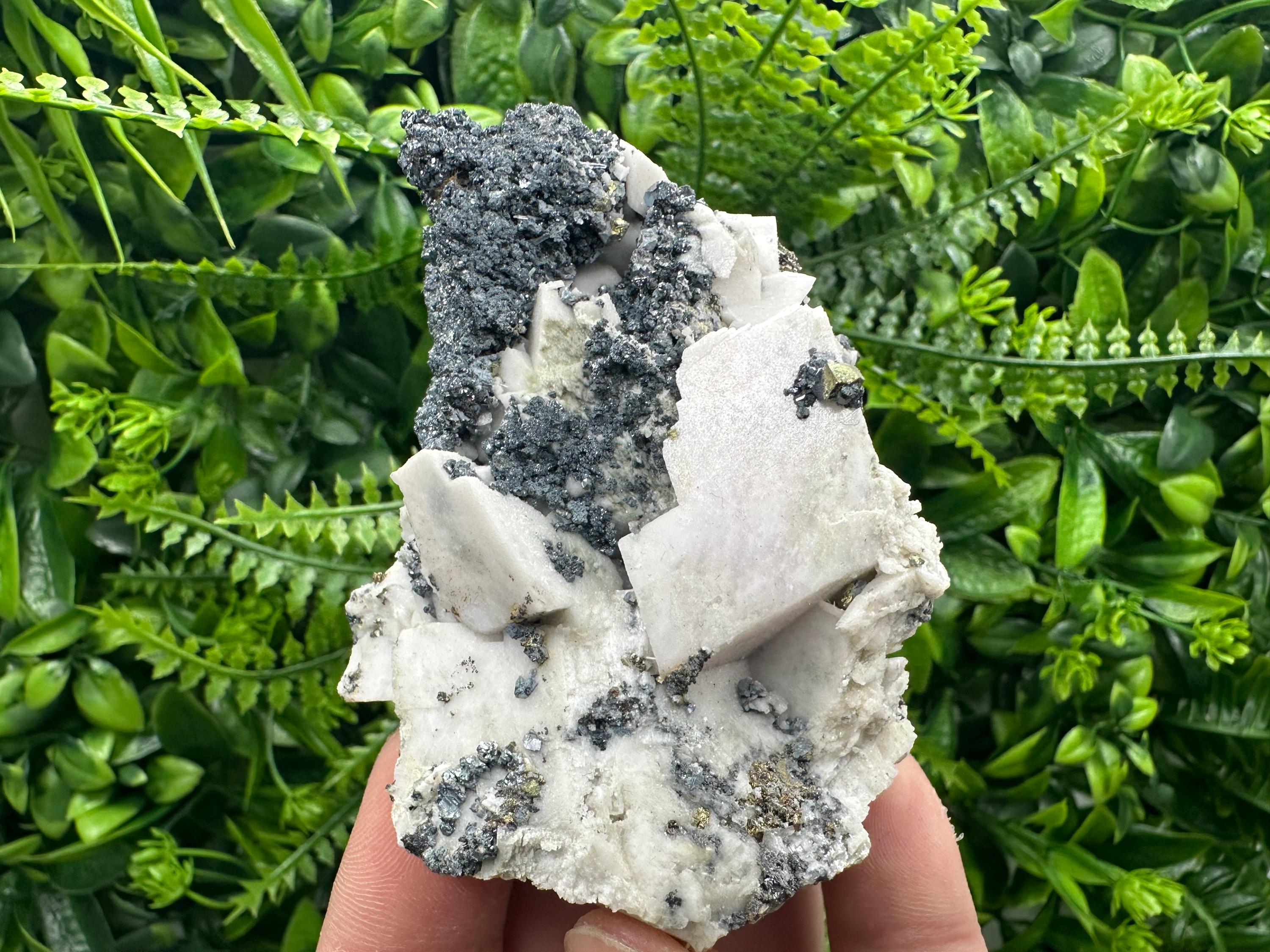 Calcite Pyrite Sphalerite Specimen: Borieva Mine Mineral Decor