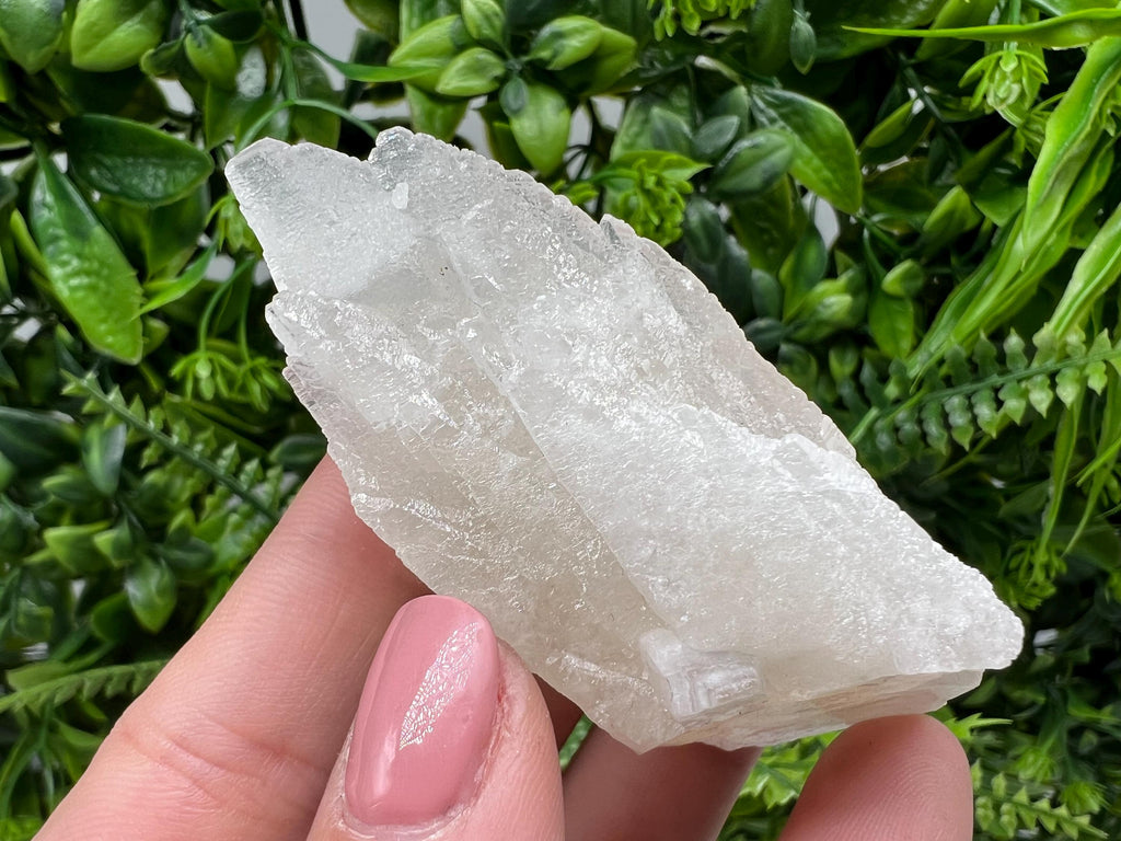 Calcite on Green Quartz: Djurcovo Mine, Bulgaria - Healing Crystal