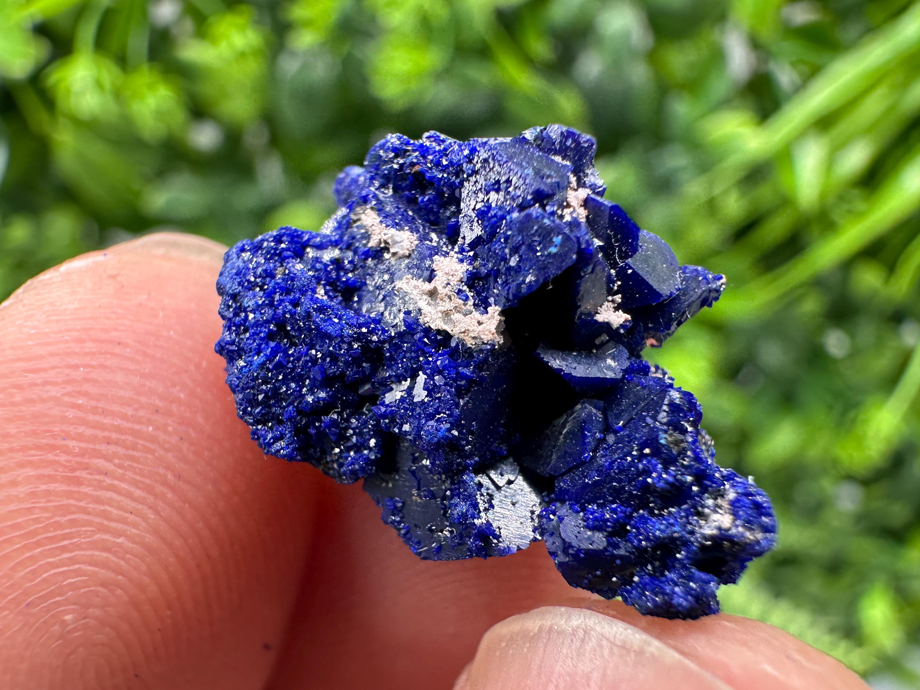 Crystallized Azurite-Kerrouchen,Morocco-Blue Azurite Specimen-High Quality Blue Azurite-Azurite Mineral Specimen, gemmy,lustrous of Azurite