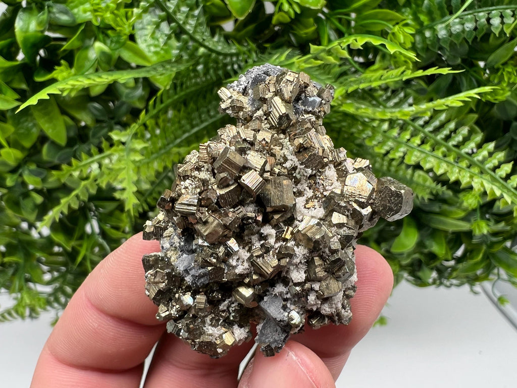 Rare Pyrite Cluster: Golden Rainbow Crystallization, Borieva Mine