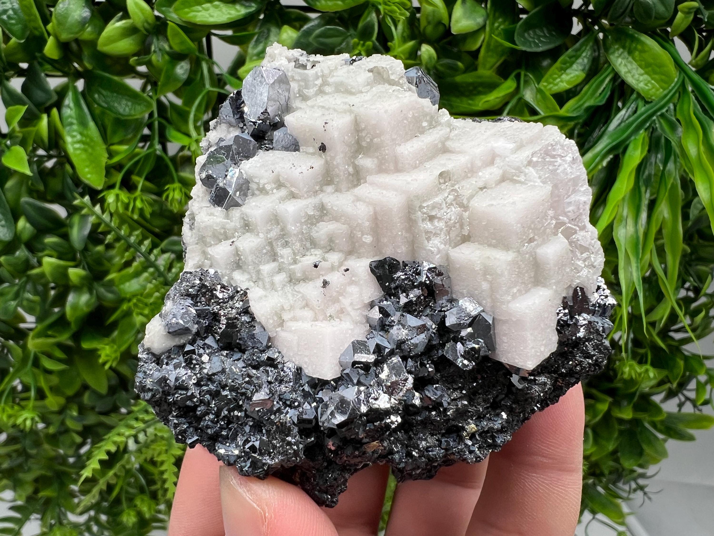 Stunning Shpinel Galena on Sphalerite,Calcite from Borieva mine,Madan,Bulgaria,Natural,collectible mineral specimen,home decor,collectible’s