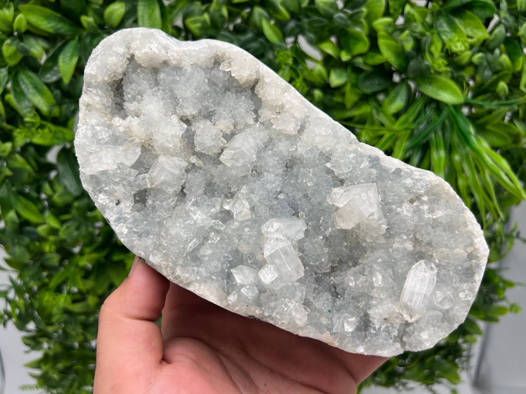 Apophyllite on Chalcedony Specimen: India Minerals, Crystal Collection