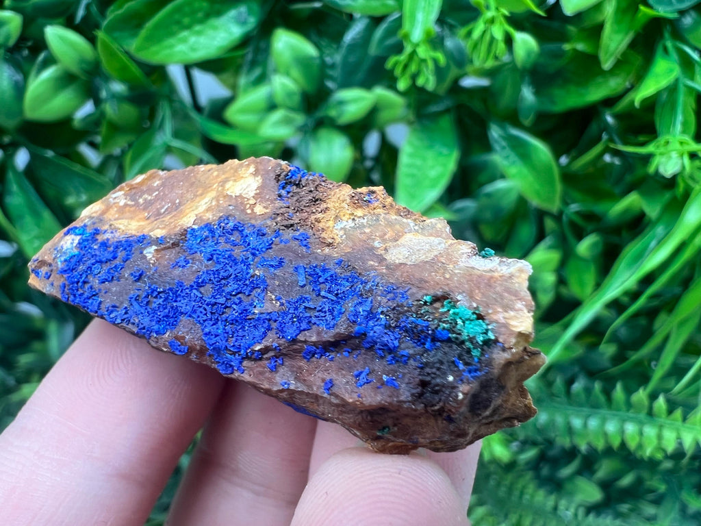 Azurite Malachite Mineral Specimen: Moroccan Blue-Green Crystal, Home Decor