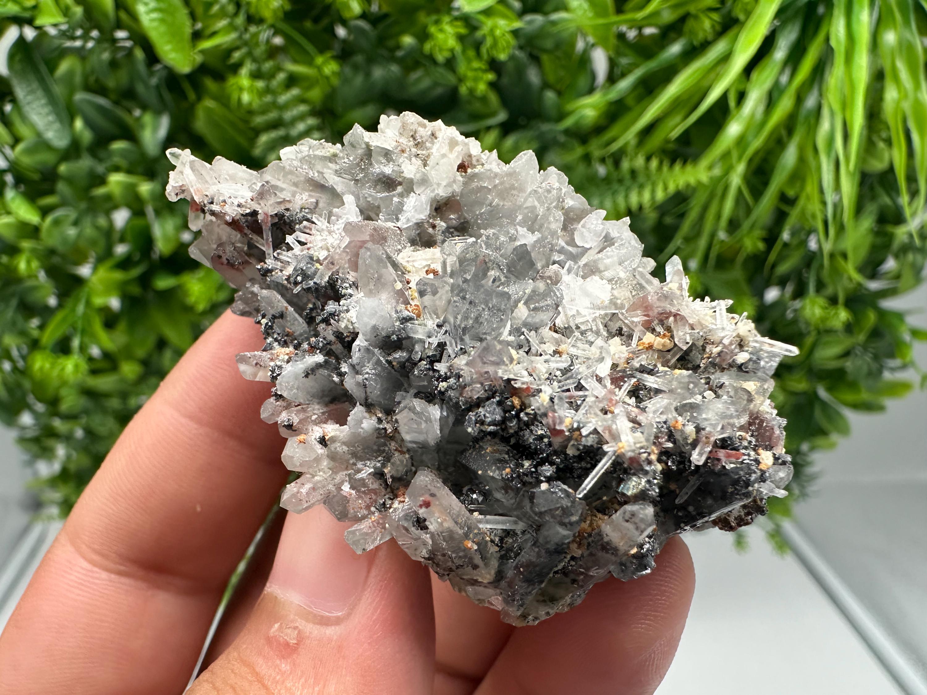 Quartz with Hematite & Iron Oxide: Collectible Mineral Specimen, Home Decor Stone