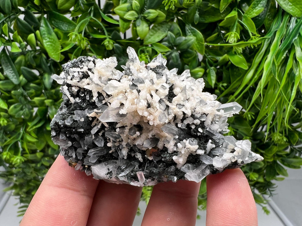Wonderful Calcite,Quartz on Chlorite matrix,from Borieva mine,Madan,Bulgaria,natural collection mineral specimen,rare crystal,home decor