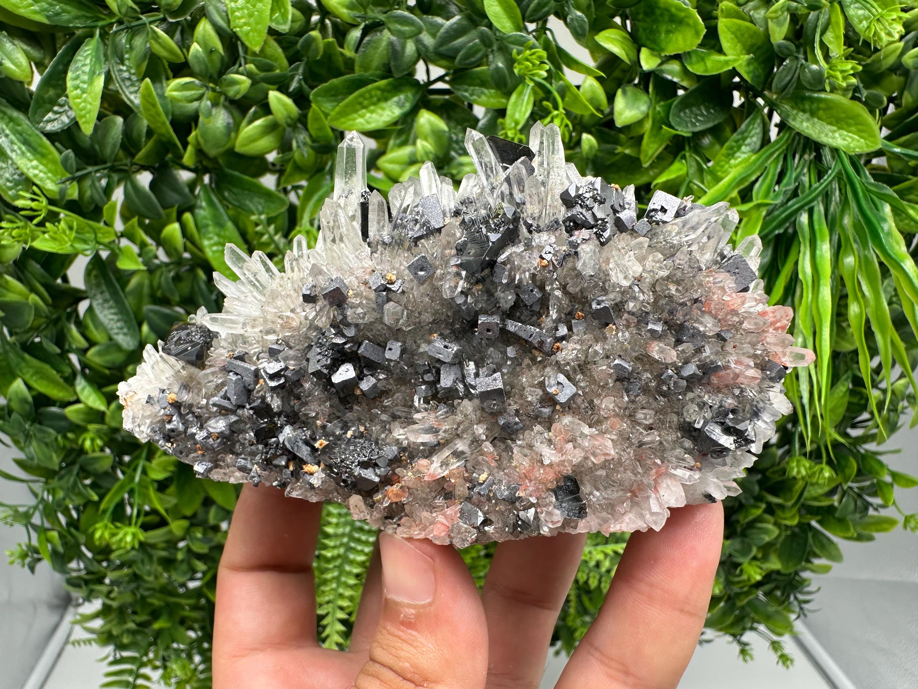 Stunning Quartz whit Galena,Hematite,Iron oxide from 9th September mine,natural,collectible mineral specimen,home decor stone,gift,crystal