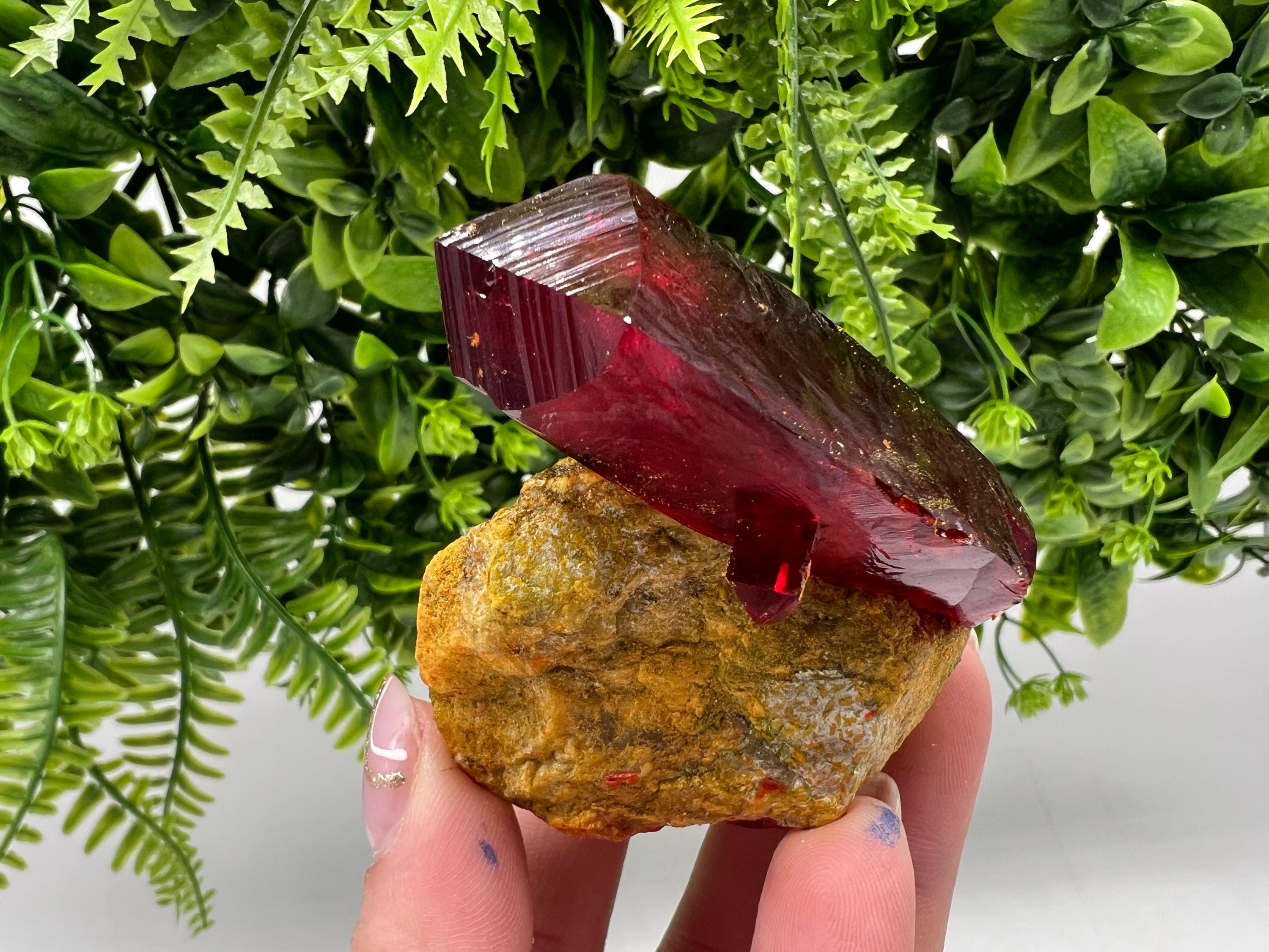 XXL Laboratory Pruskite Ruby Crystal on Matrix