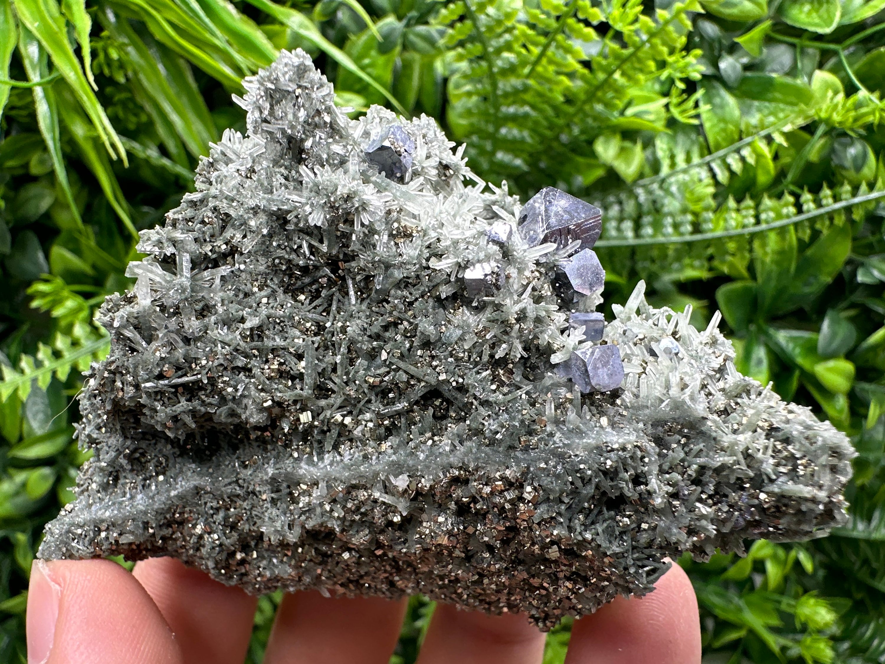 Galena Pyrite on Quartz, Bulgaria Mineral Decor Stone